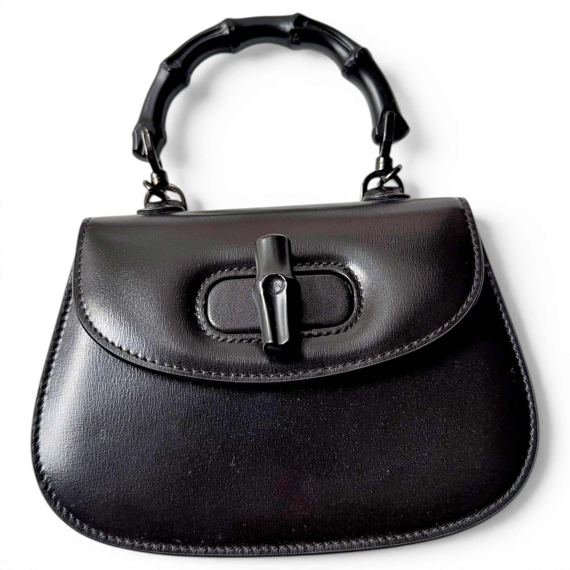 Bamboo leather crossbody bag