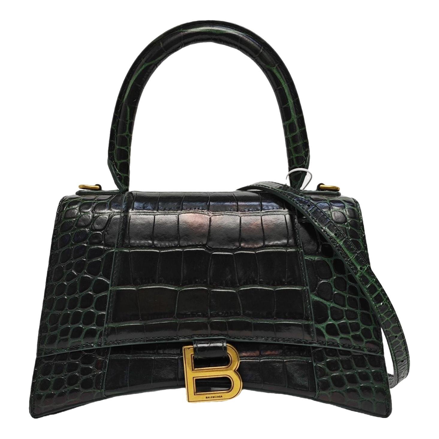 Hourglass leather handbag