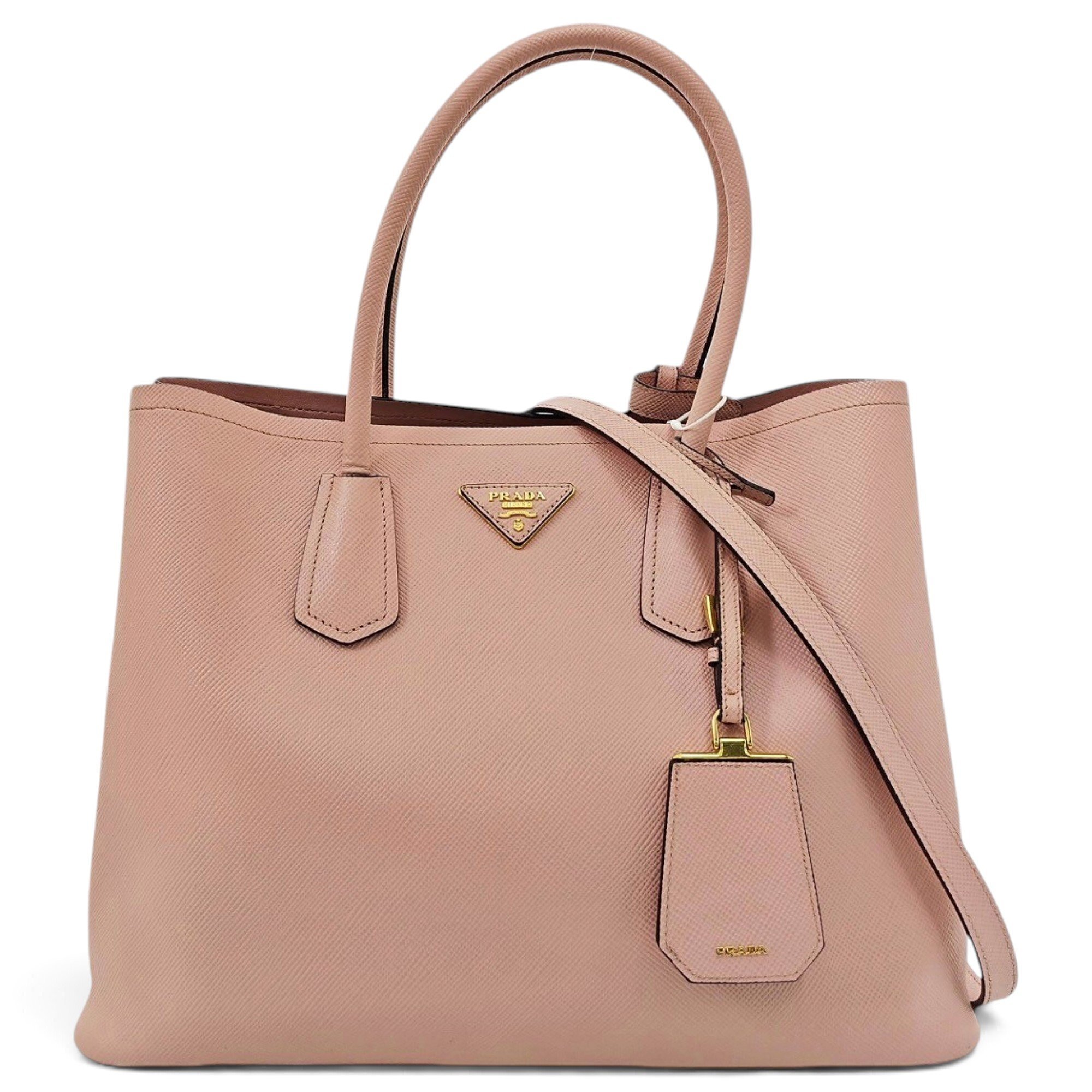 Double leather handbag