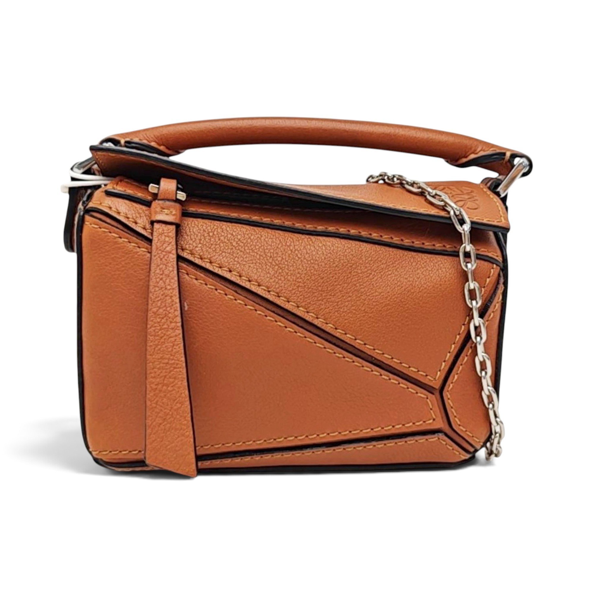 Puzzle leather handbag