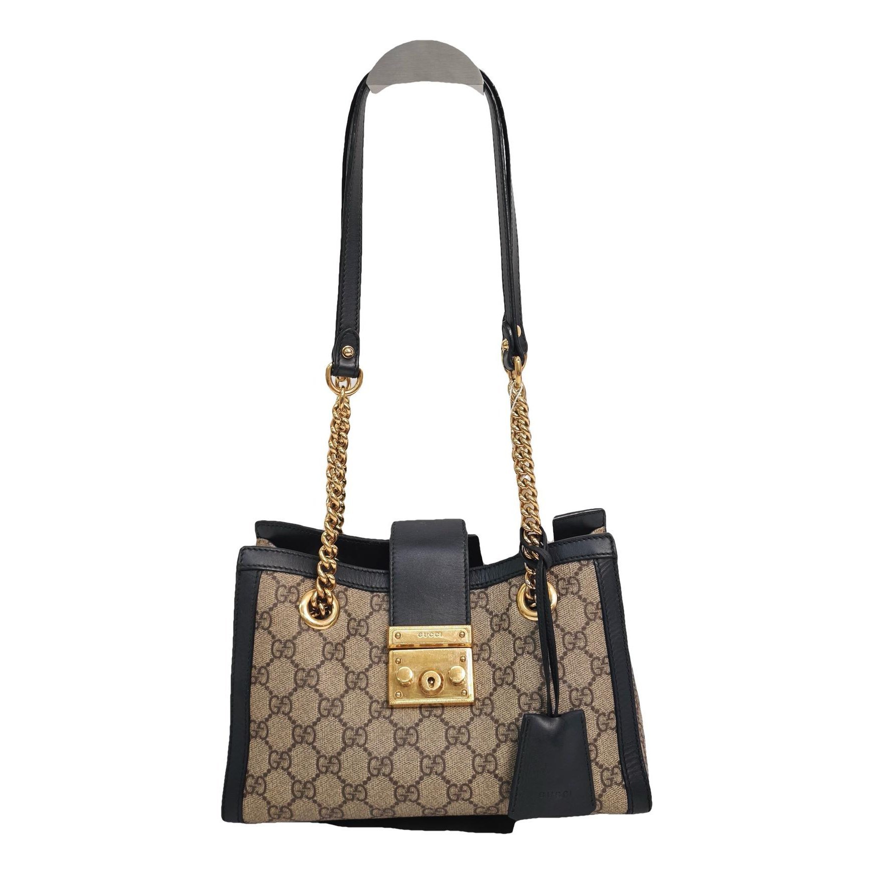 Padlock leather handbag