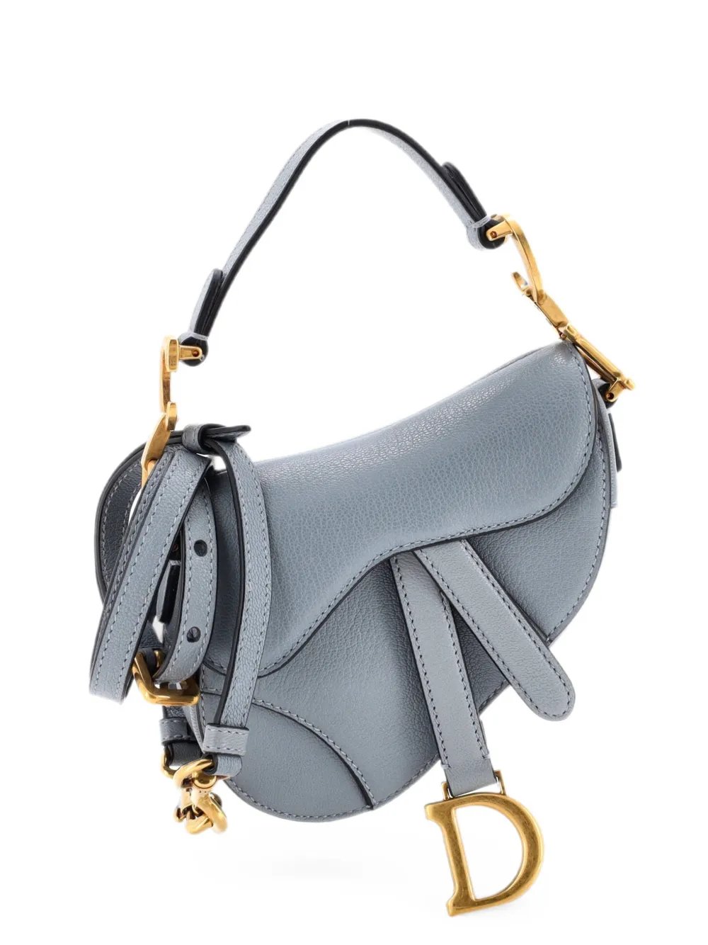 Saddle Handbag with Strap Leather Micro shoulder bag