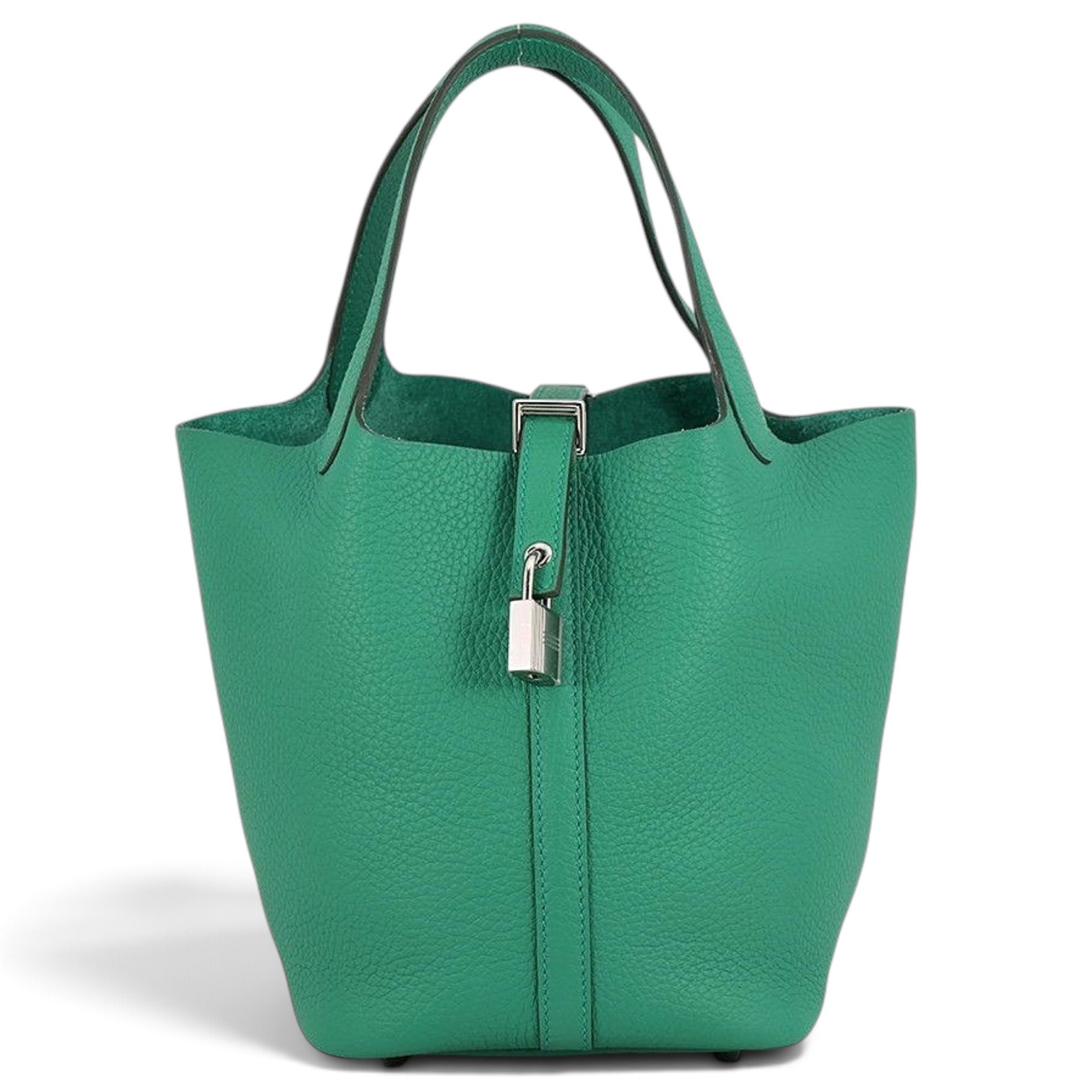 Hermes Picotin 18 Handbag Vert Vertigo Clemence Leather