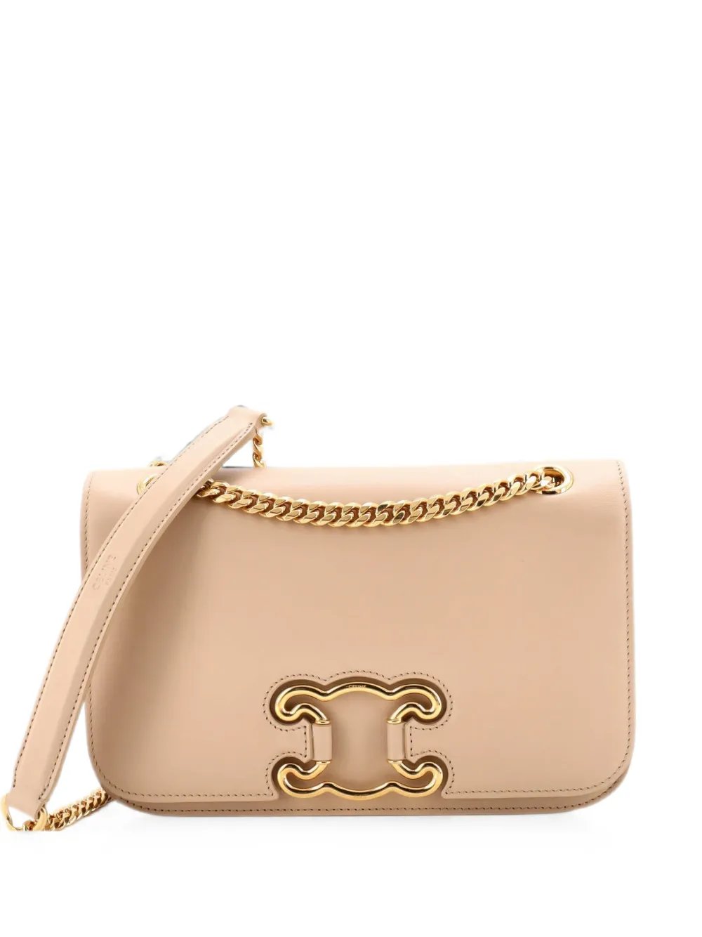 Triomphe Frame Chain Shoulder Bag Leather Medium crossbody bag