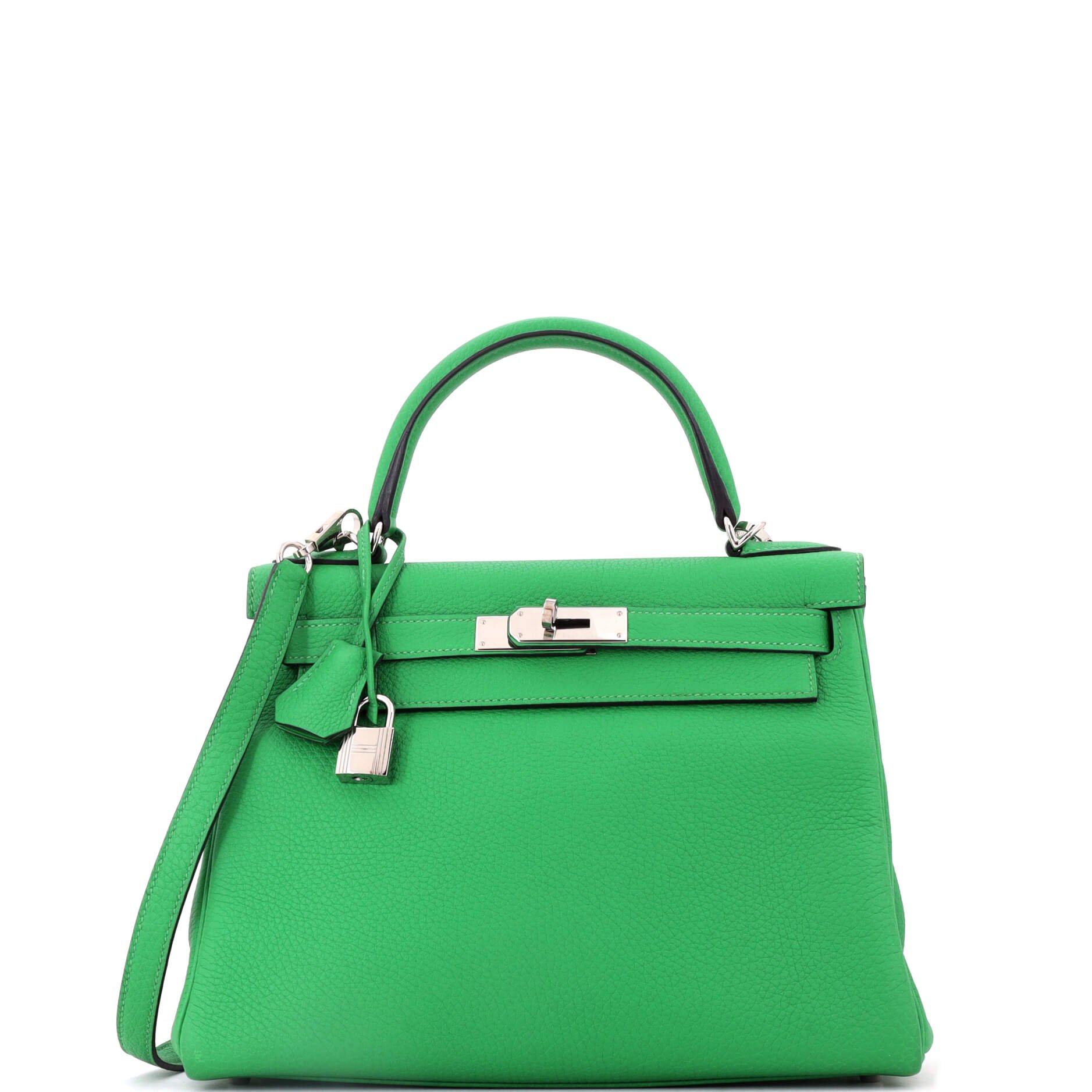 Kelly Handbag Bamboo Togo with Palladium Hardware 28