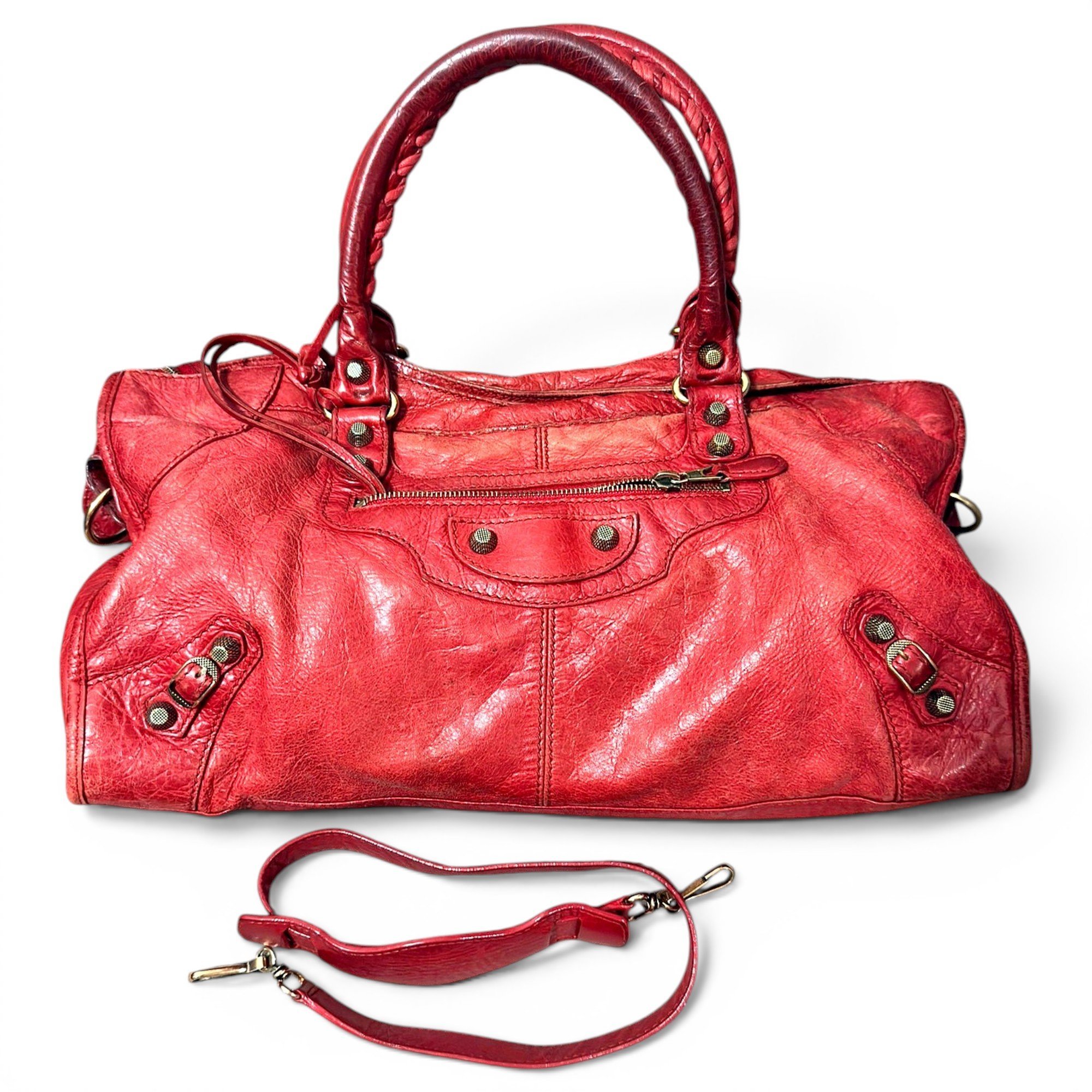 City leather handbag
