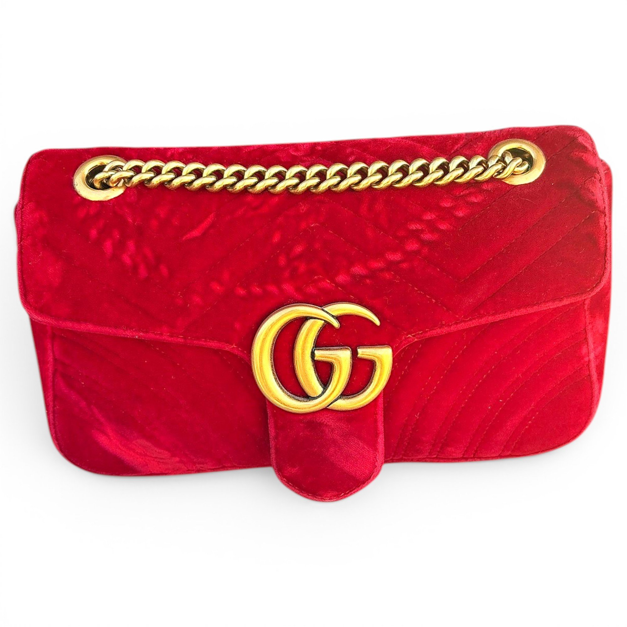 GG Marmont Chain Flap velvet handbag