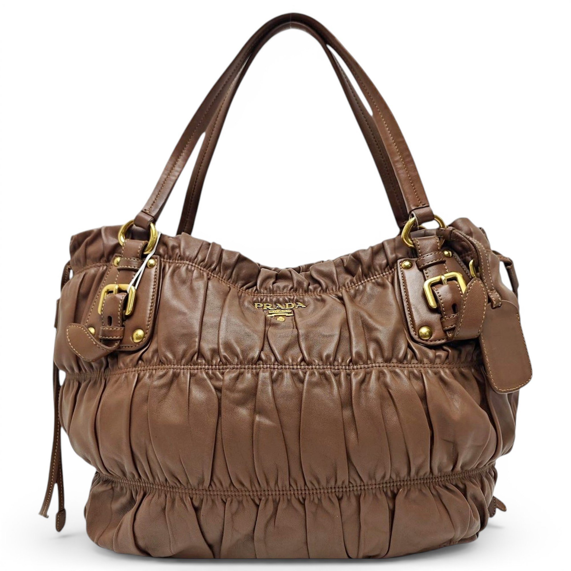 Double leather handbag