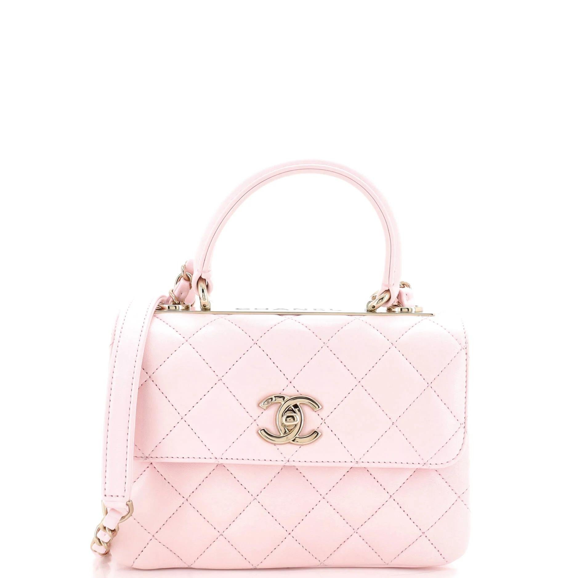 Trendy CC Top Handle leather handbag