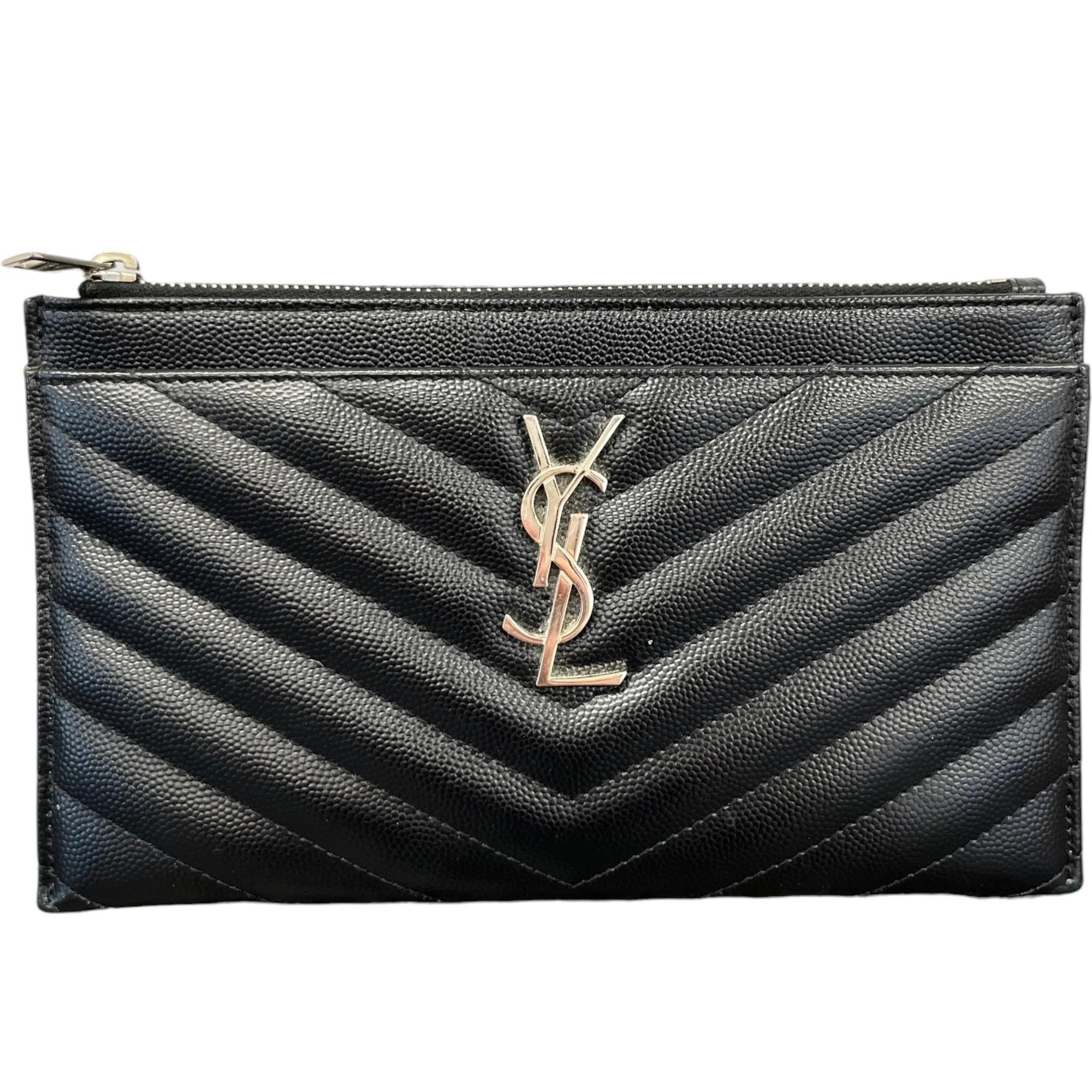 Leather clutch bag