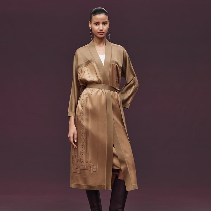 Beige Zénith "l'Enseigne Du Sellier" Long Cardigan