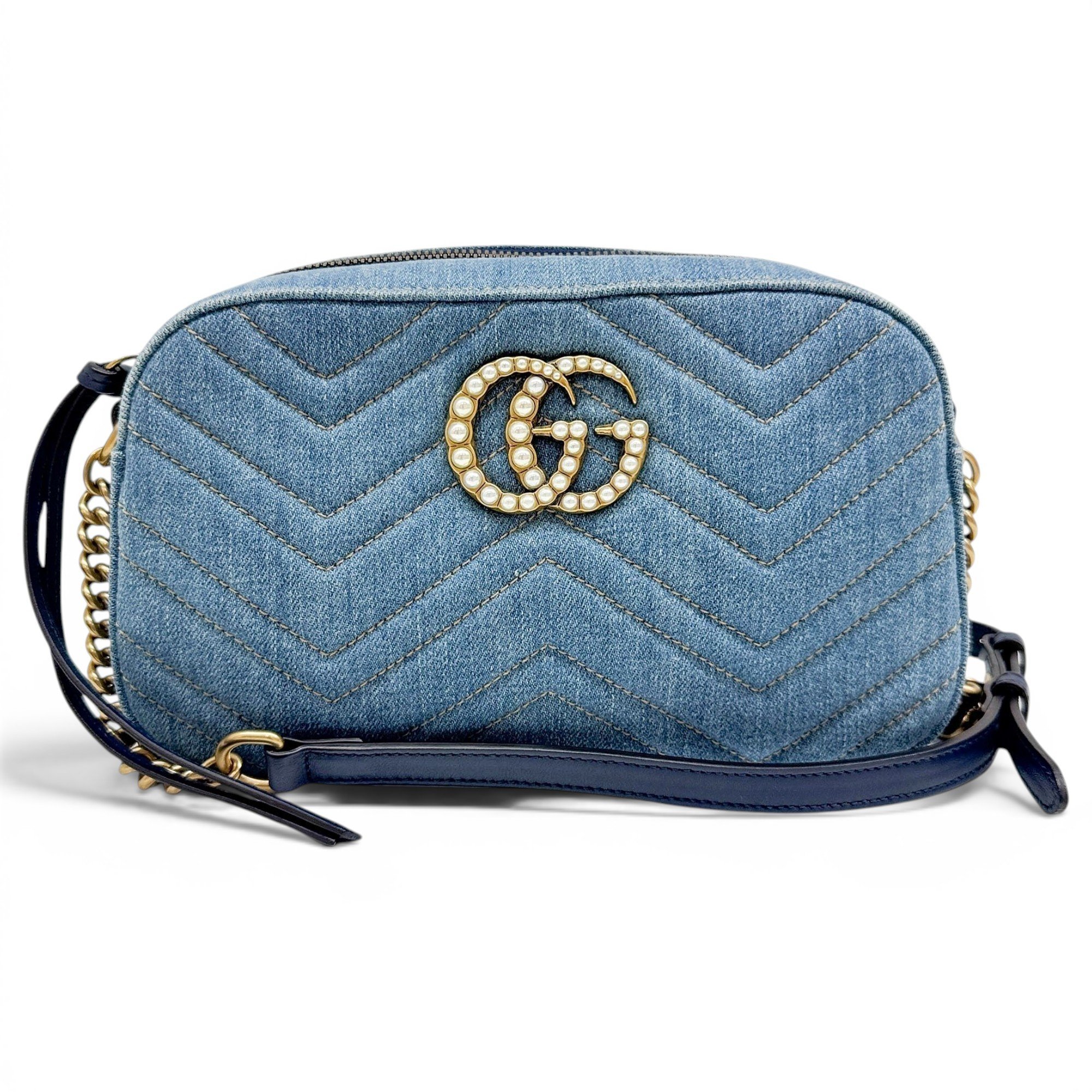Pearly GG Marmont Chain Wallet handbag