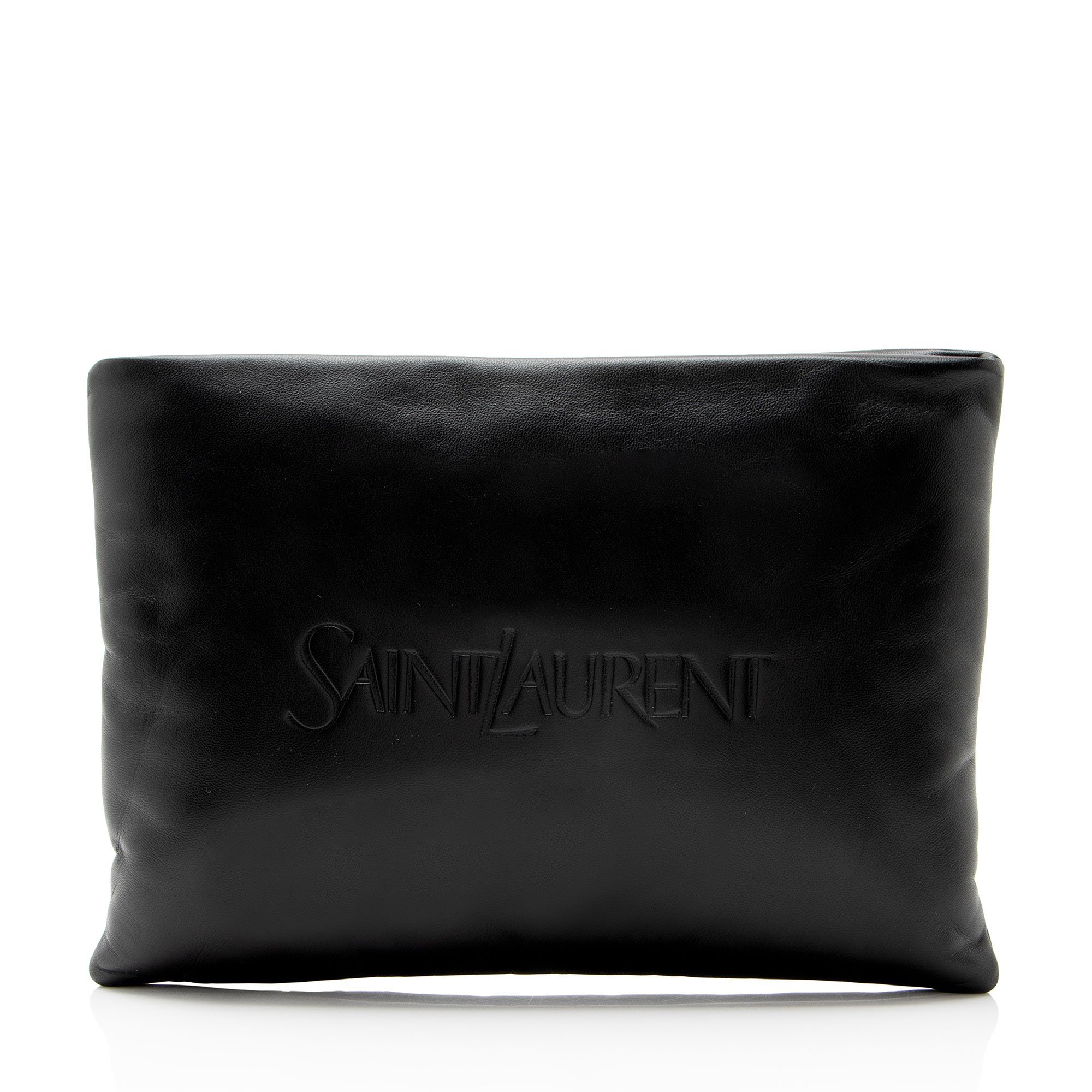 Leather clutch bag