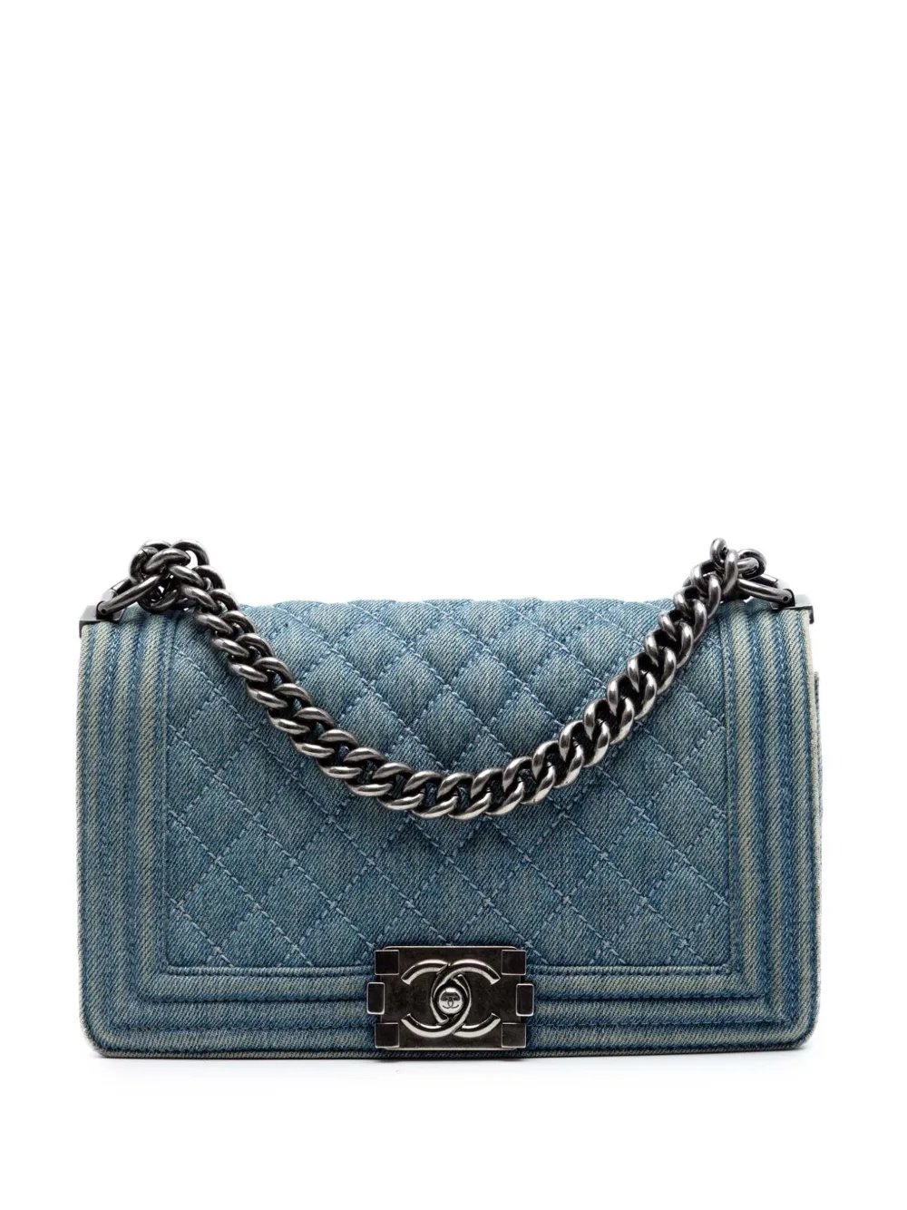 2012-2013 Old Medium Quilted Denim Boy Flap crossbody bag