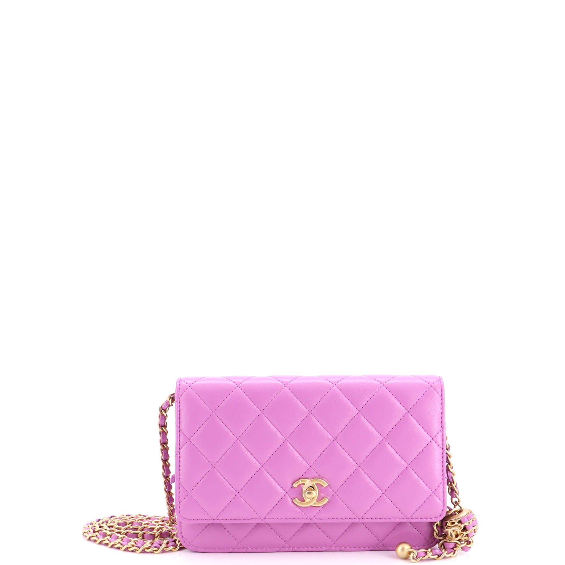 Pearl Crush Wallet on Chain Quilted Lambskin