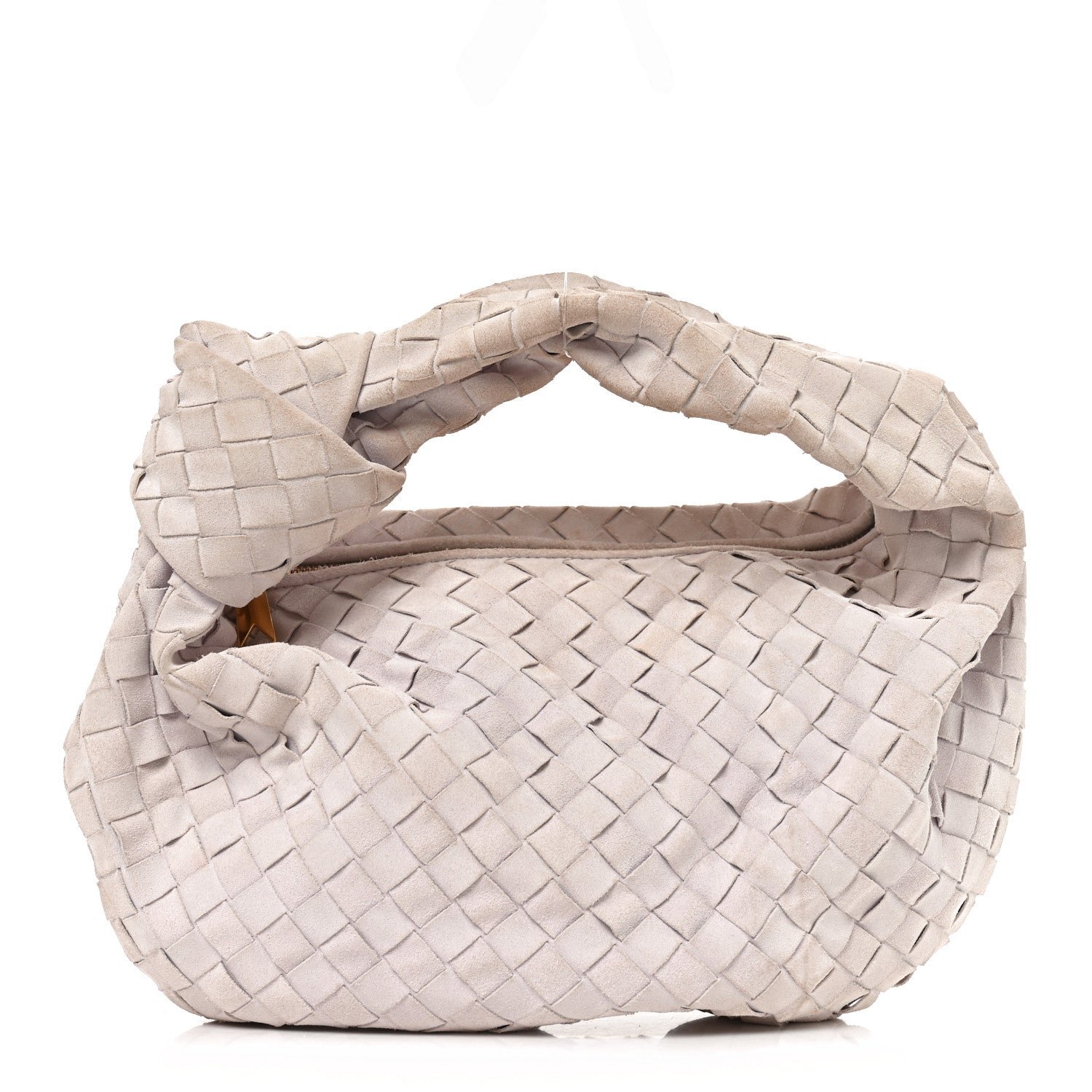 Bottega Veneta Suede Calfskin Intrecciato Teen Jodie Hobo Mirth Washed