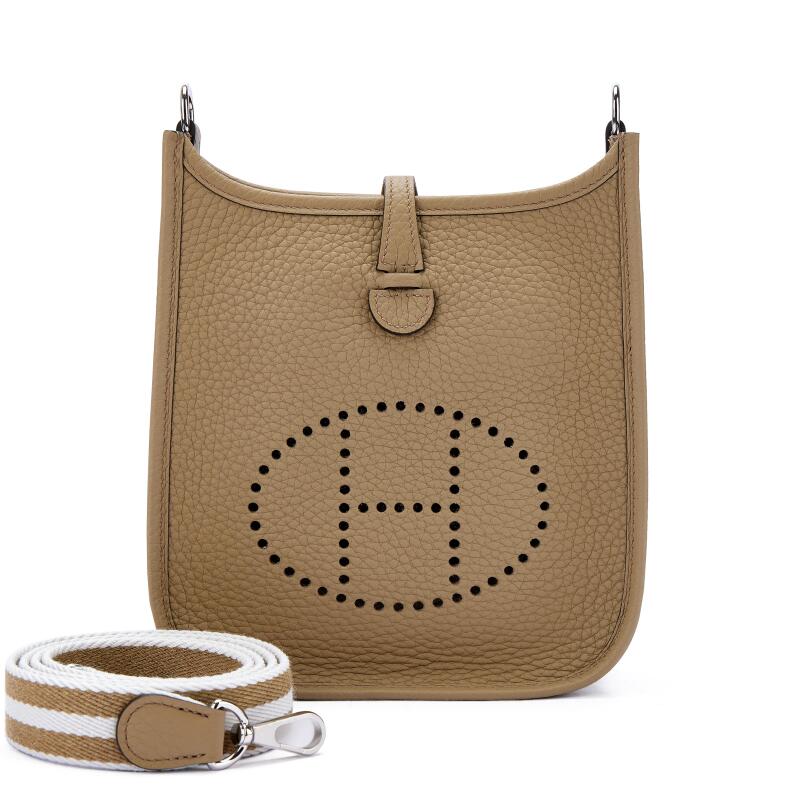 Hermes Beige Marfa Clemence Mini Evelyne II TPM 16 Palladium Hardware, 2024