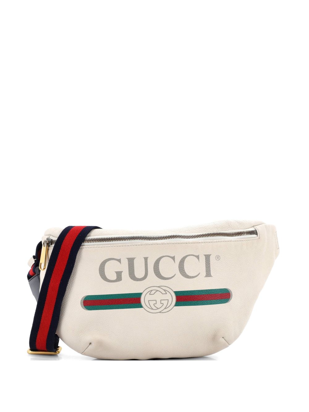 Logo Printed Leather Medium belt bag