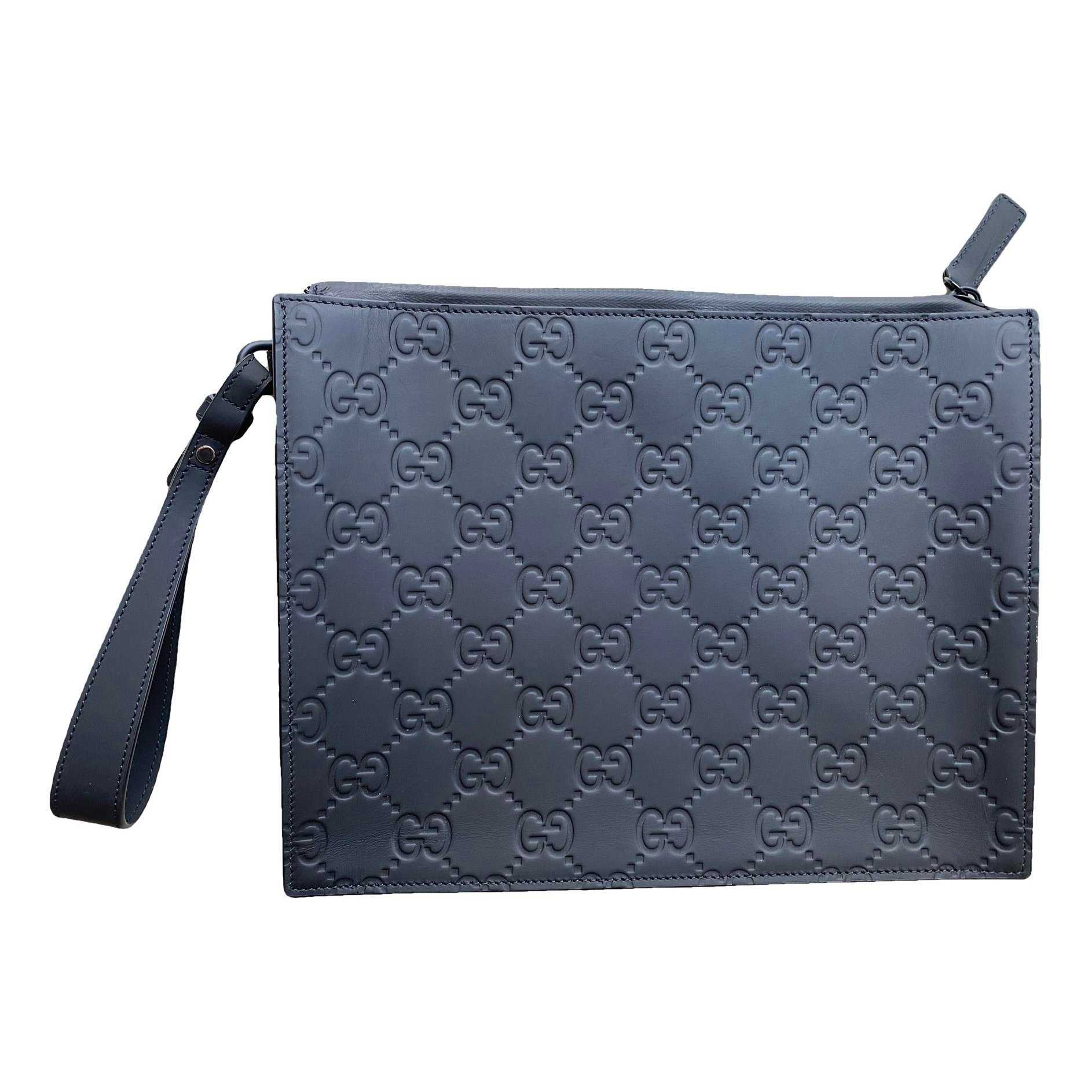 Leather clutch bag
