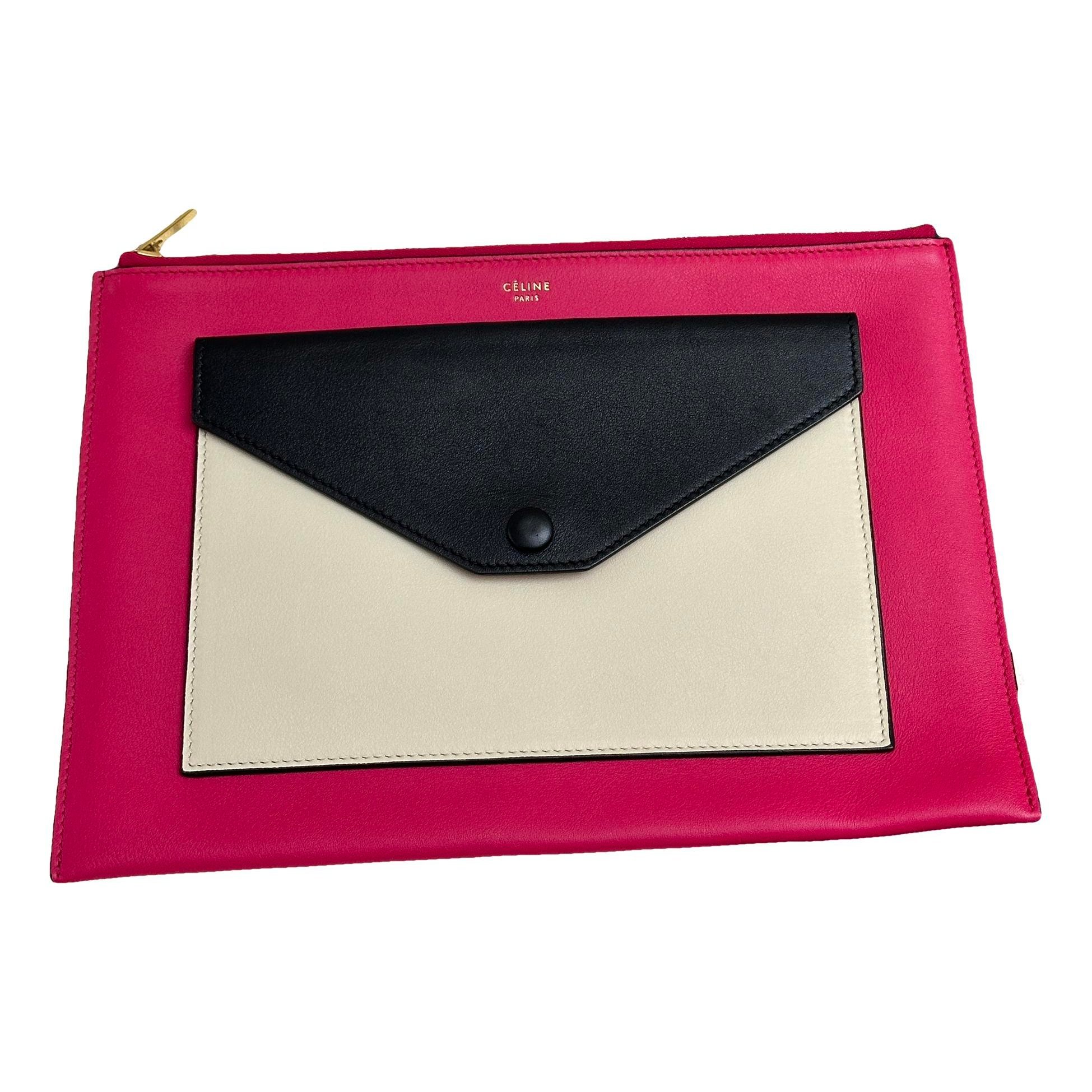 Leather clutch bag
