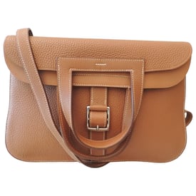 Hermes Halzan 31 Handbag Gold Leather 2018