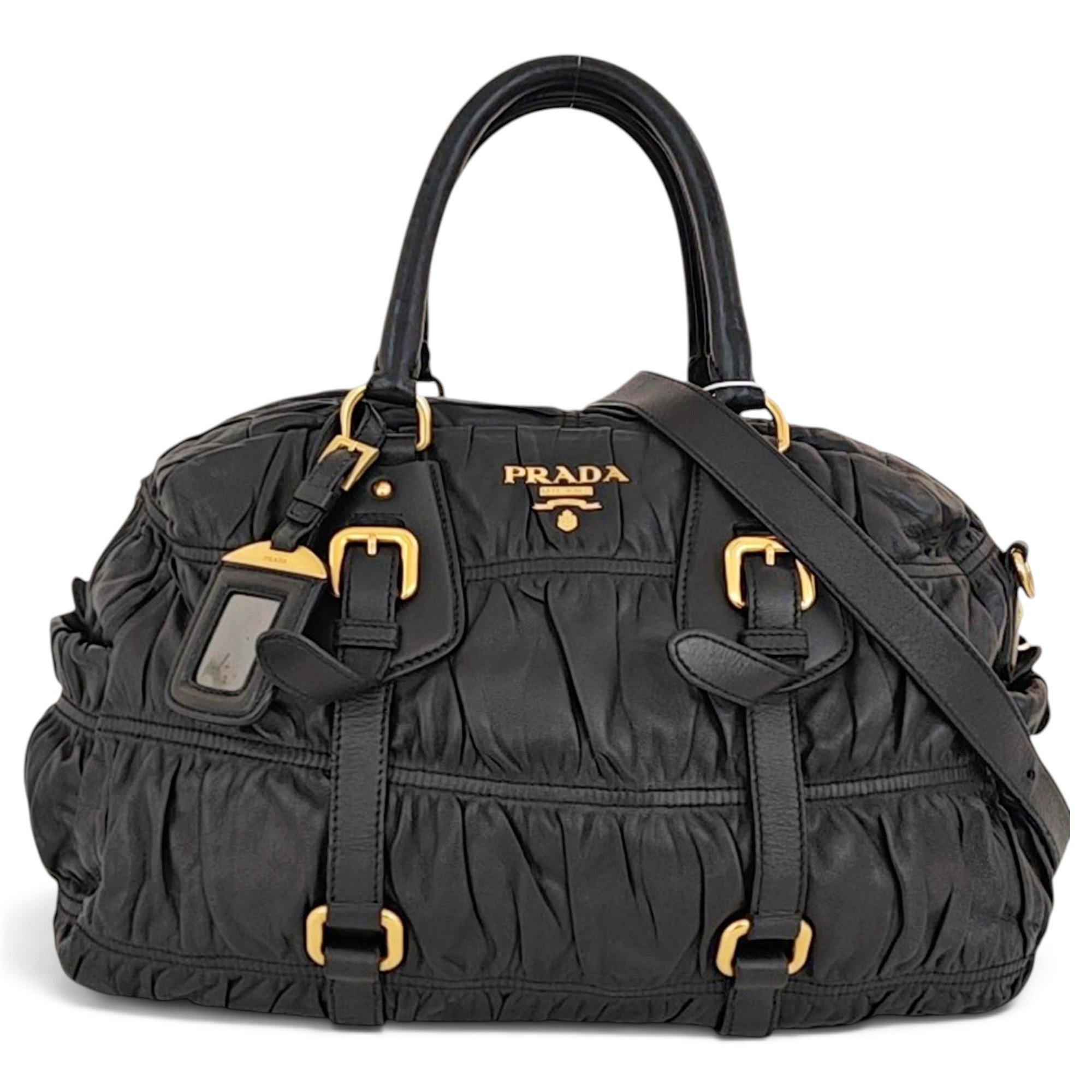 Double leather handbag