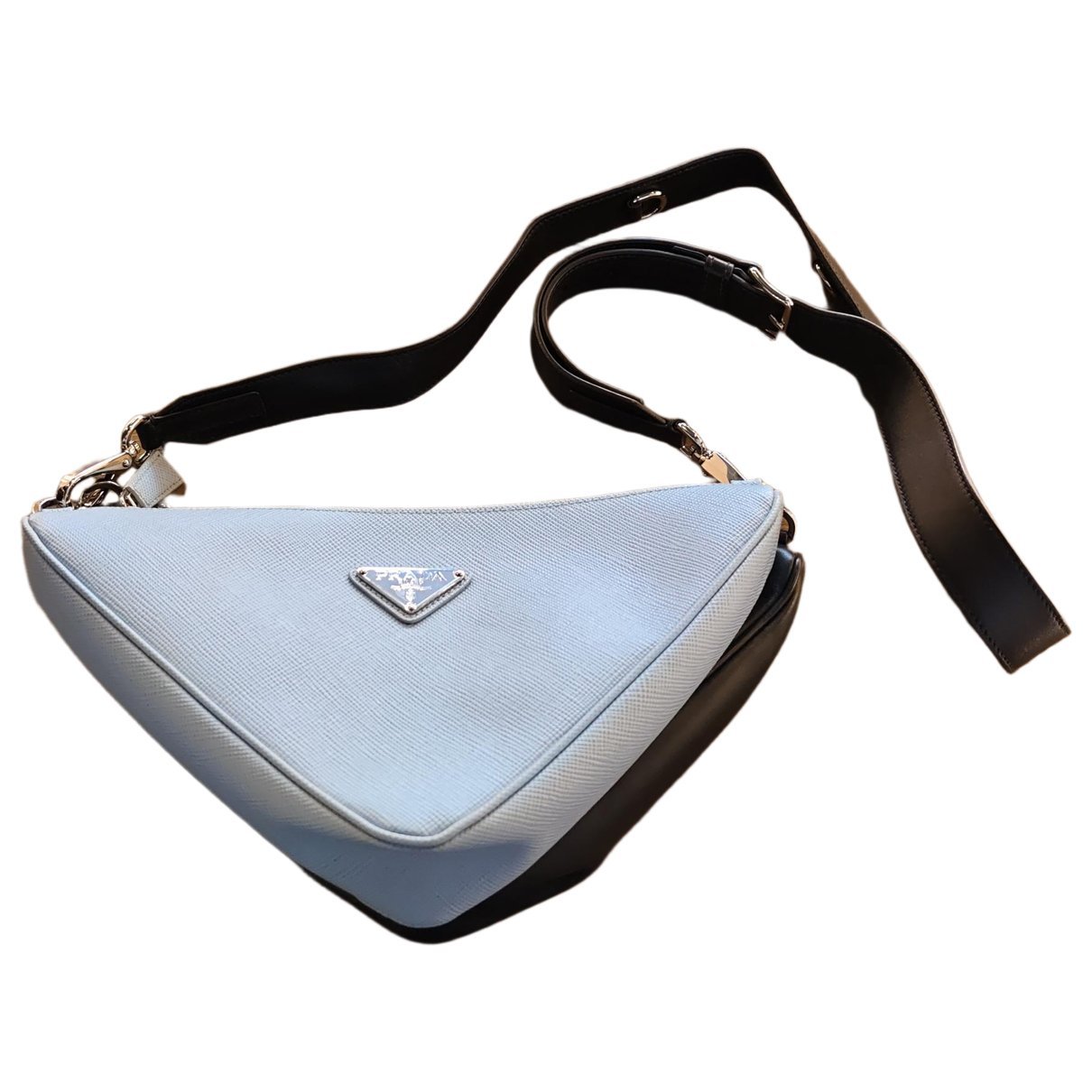 Triangle leather crossbody bag