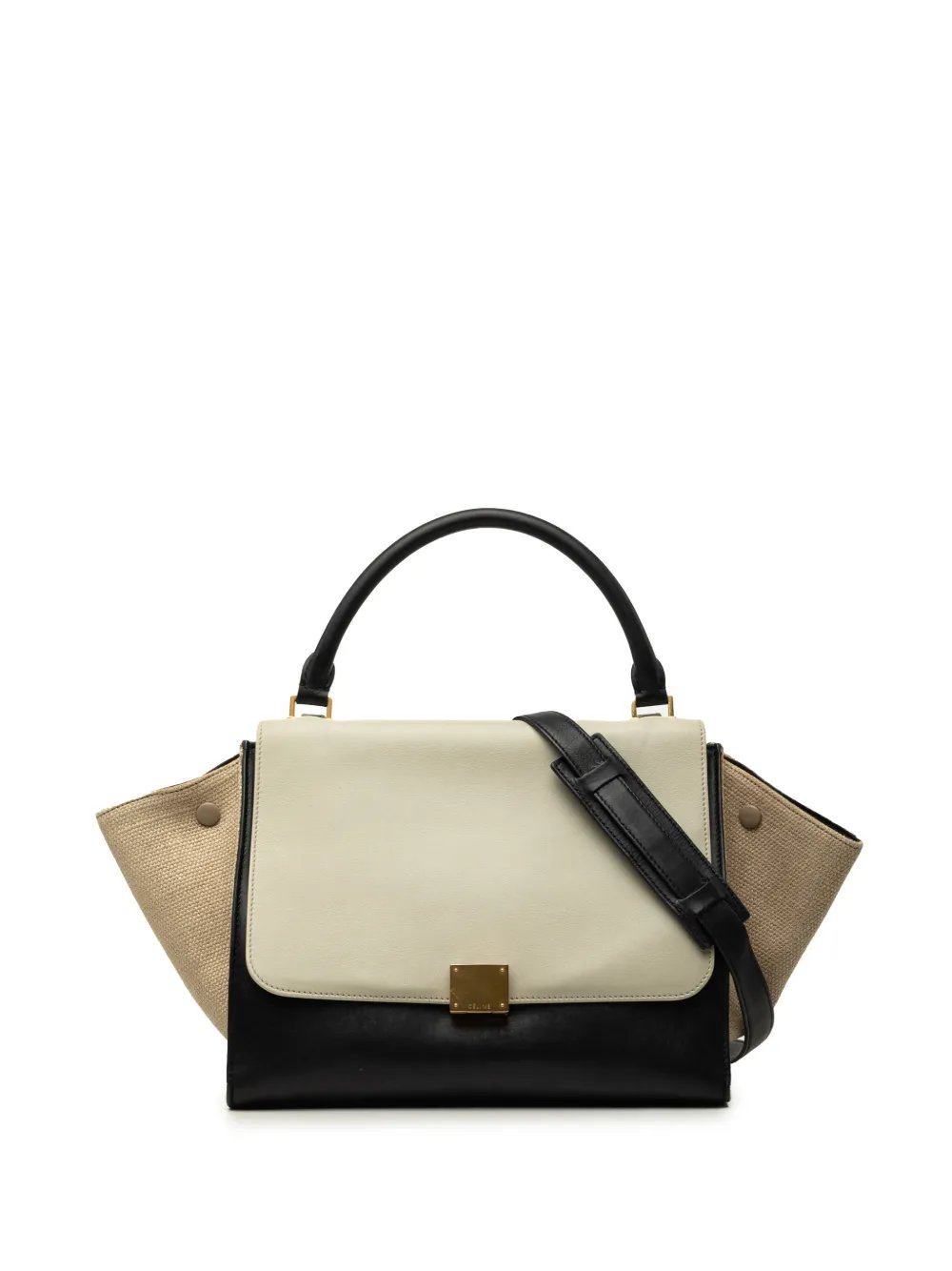 2013 Medium Tricolor Calfskin and Canvas Trapeze satchel