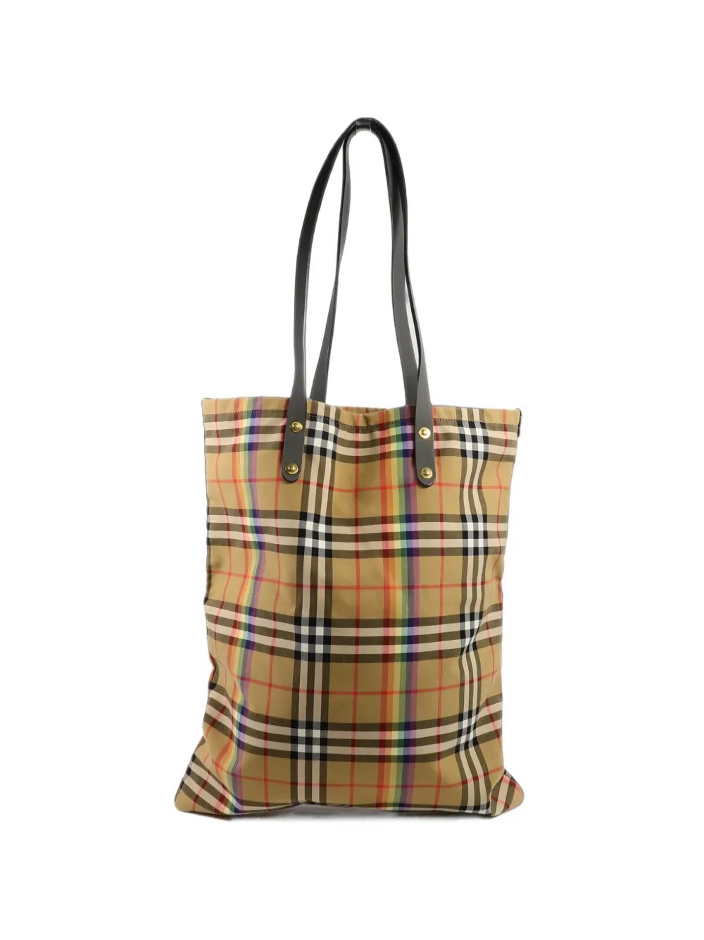 Rainbow Check shopper tote bag