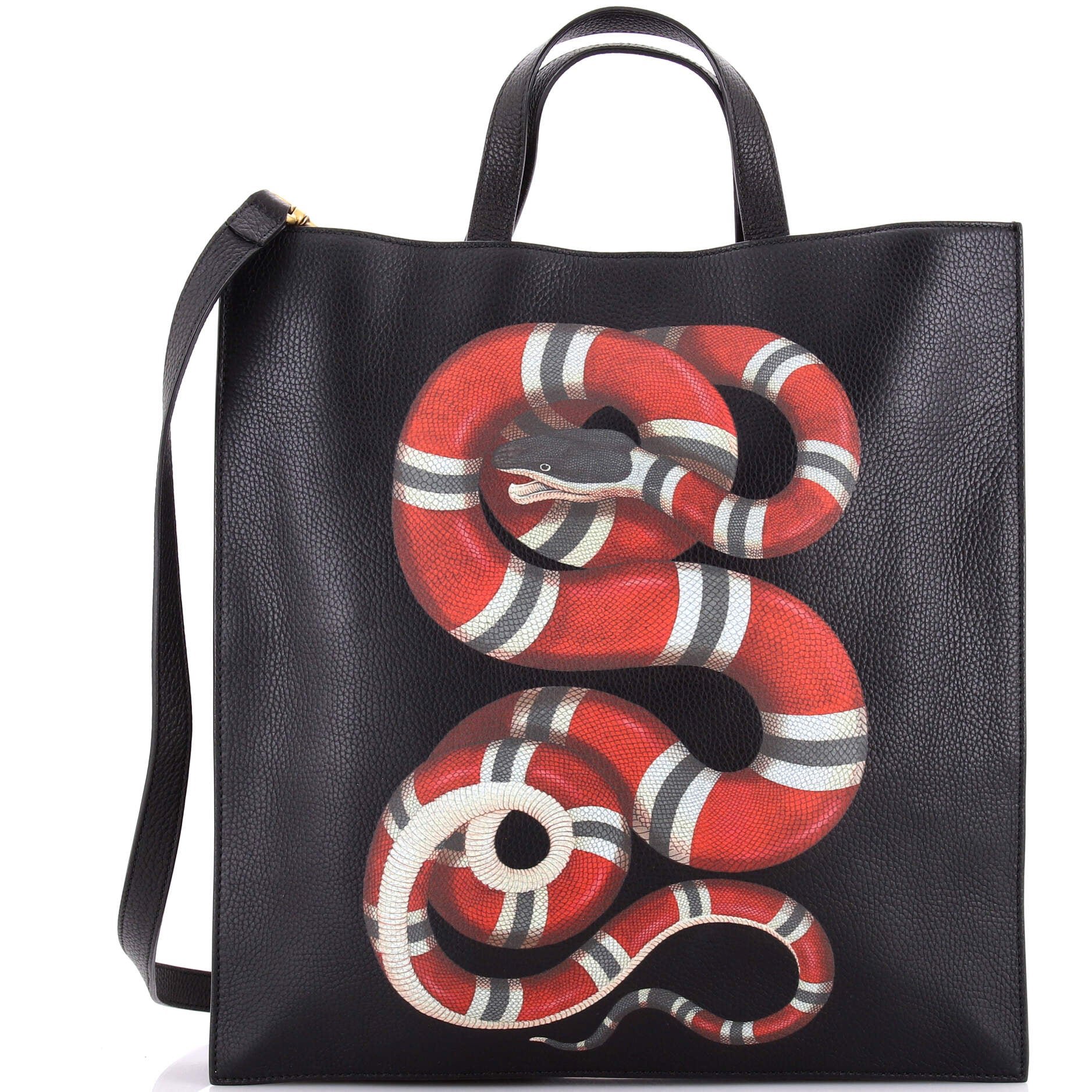 Convertible Soft Open Tote Printed Leather Tall