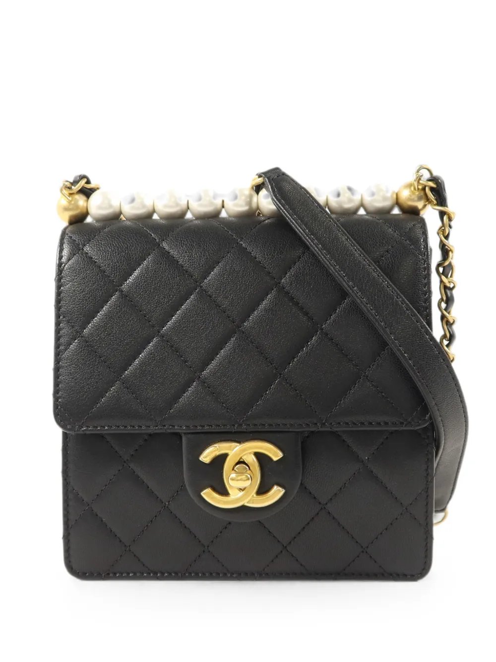 quilted CC turn-lock shoulder bag