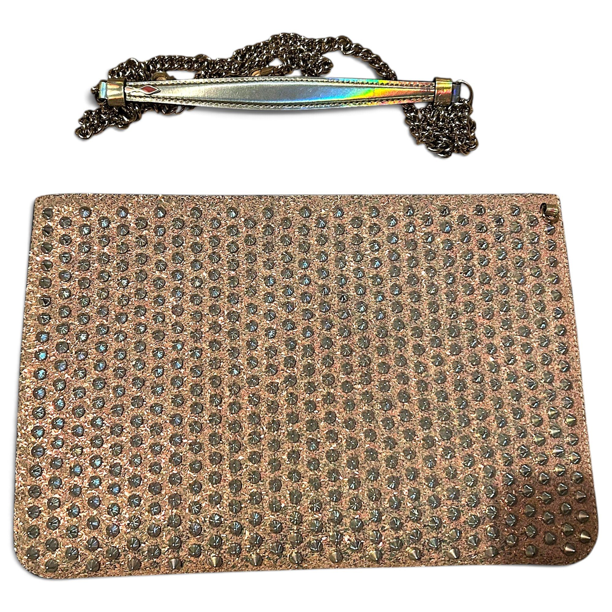 Loubiposh patent leather clutch bag