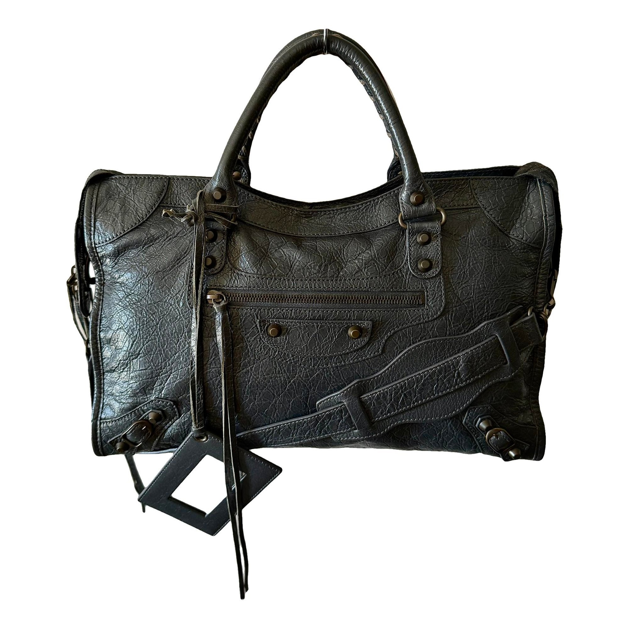 City leather handbag