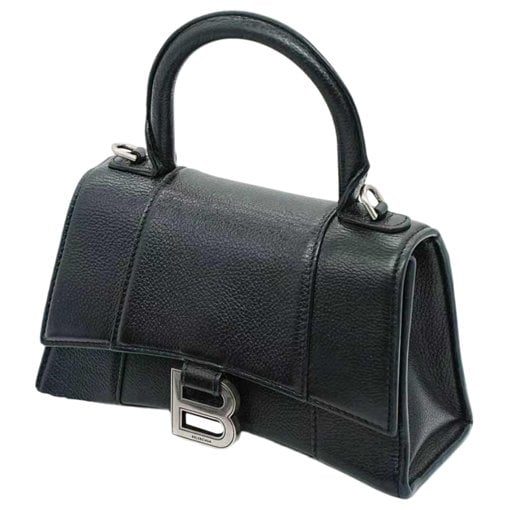 Hourglass leather handbag