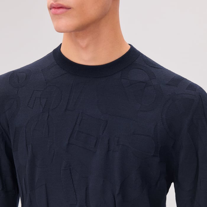 Marine "Fragments Equestres" Crewneck Sweater
