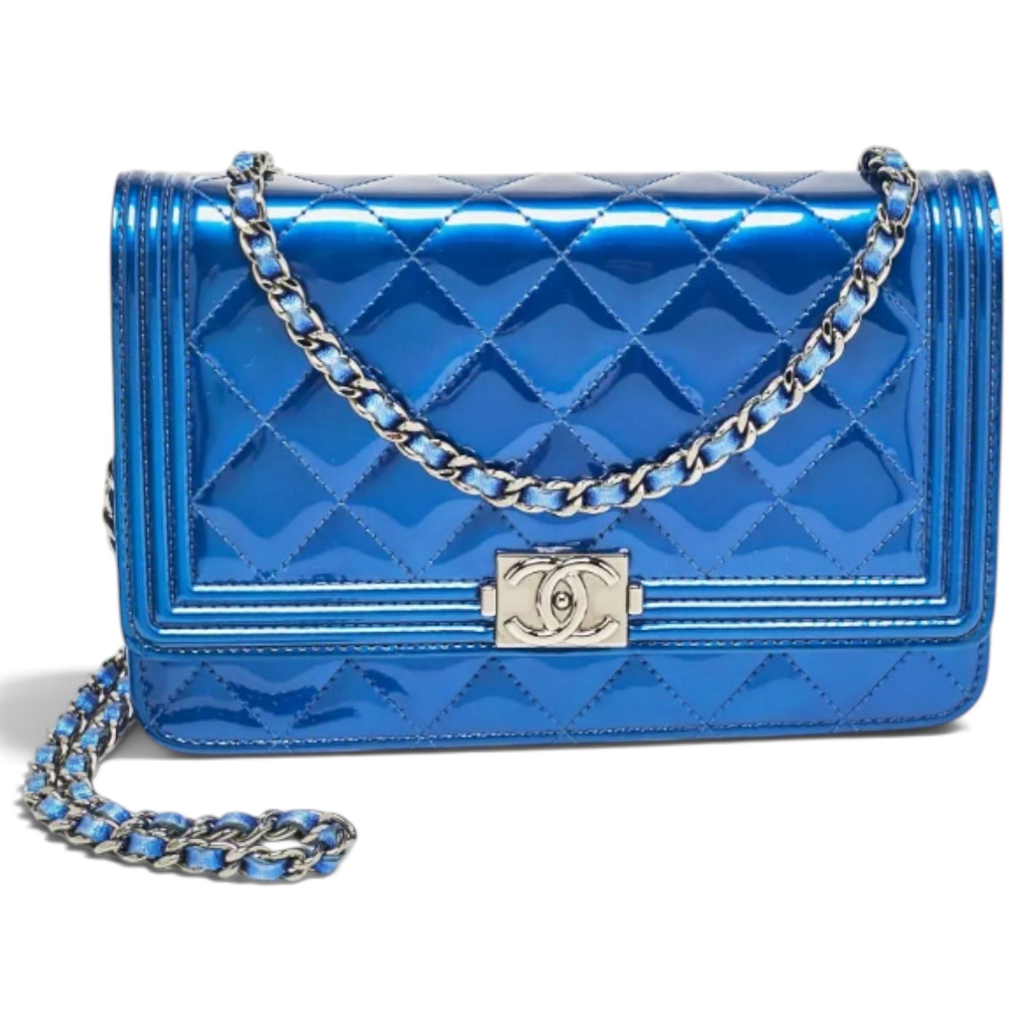 Wallet On Chain Boy patent leather handbag