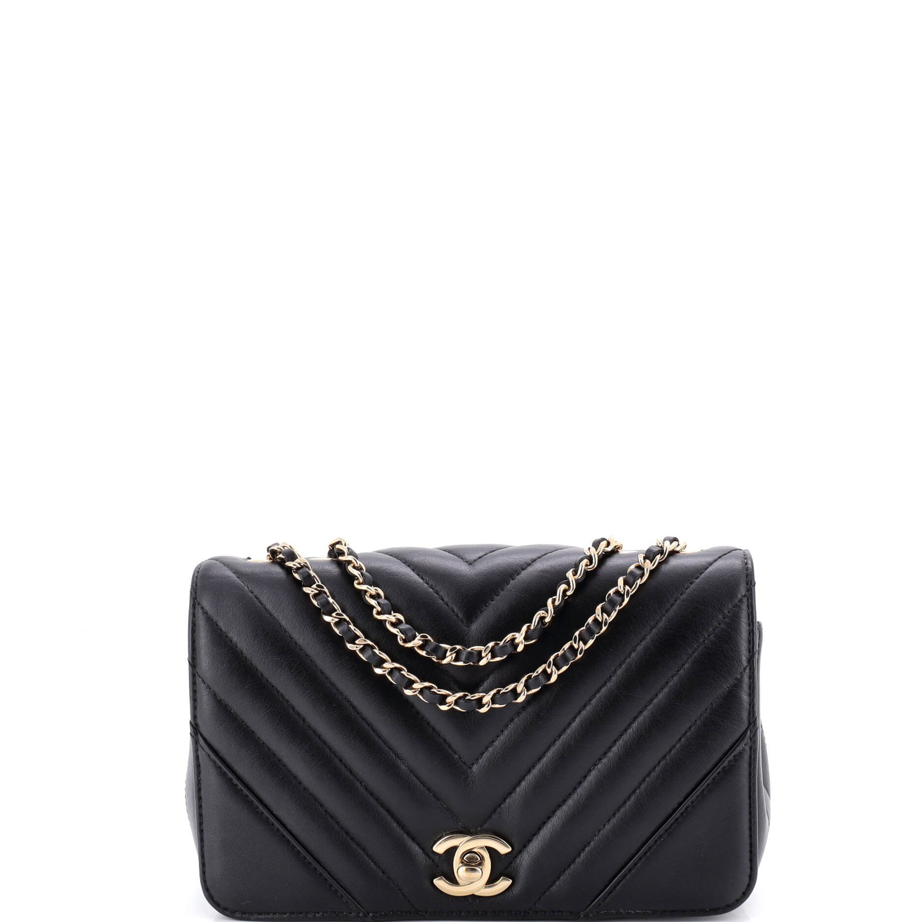 Statement Flap Bag Chevron Calfskin Mini