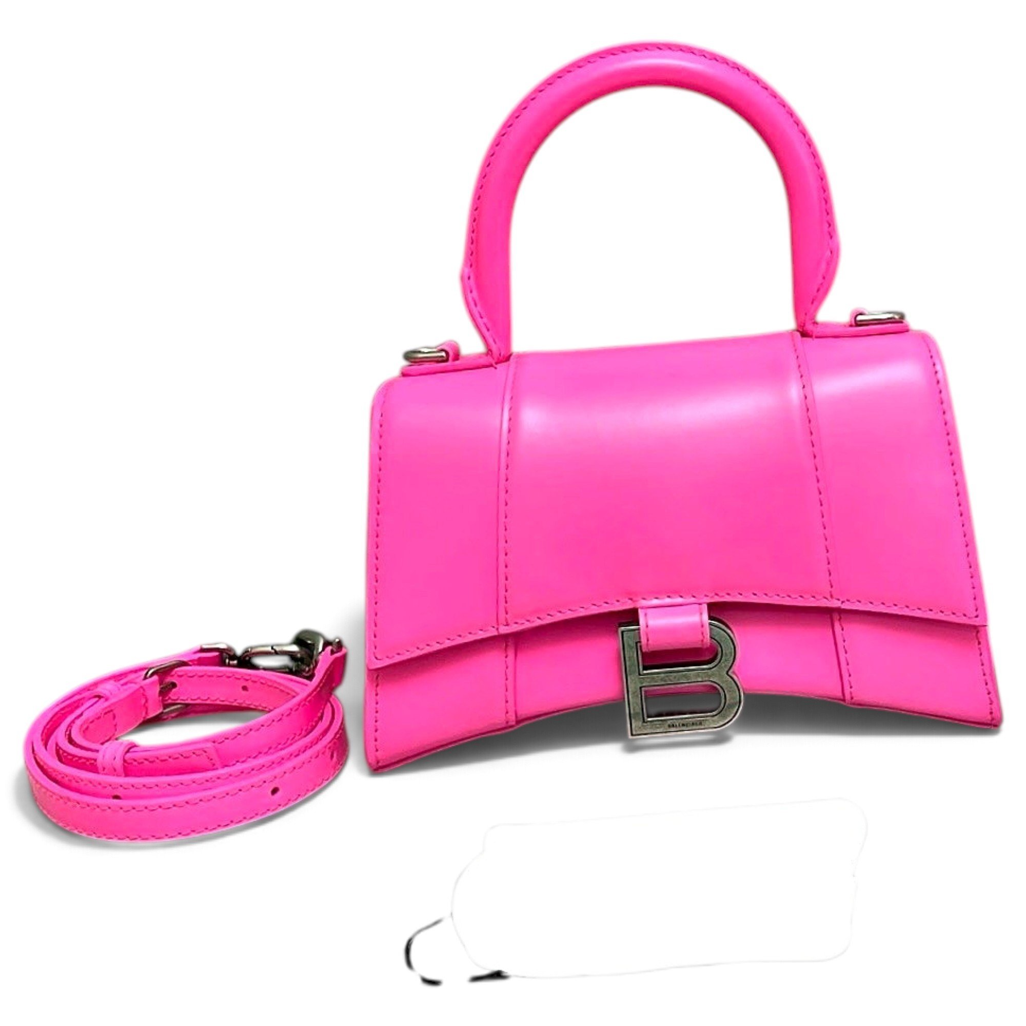 Hourglass leather handbag