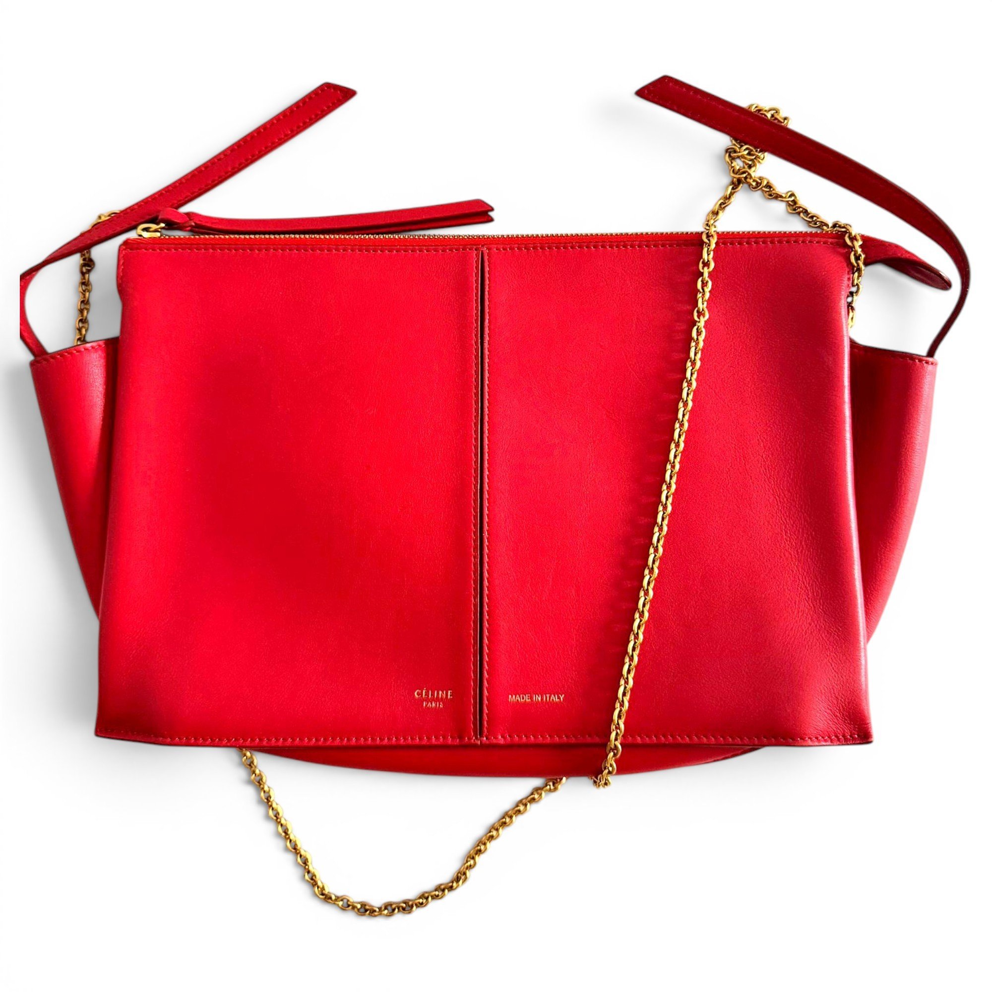 Tri-Fold leather handbag