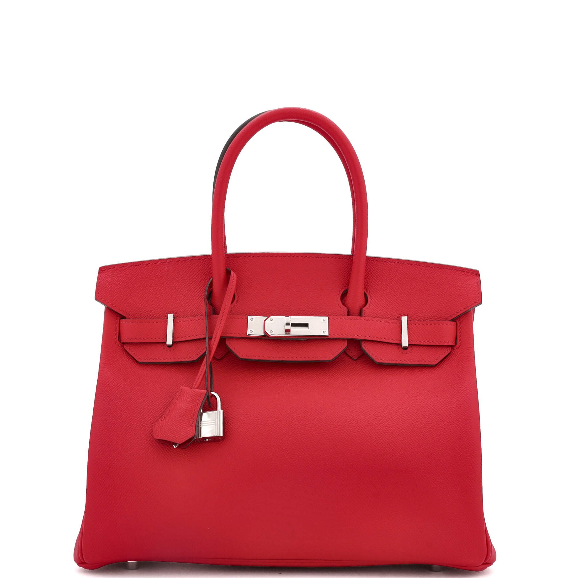 Hermes Birkin Handbag Rouge Casaque Epsom with Palladium Hardware 30