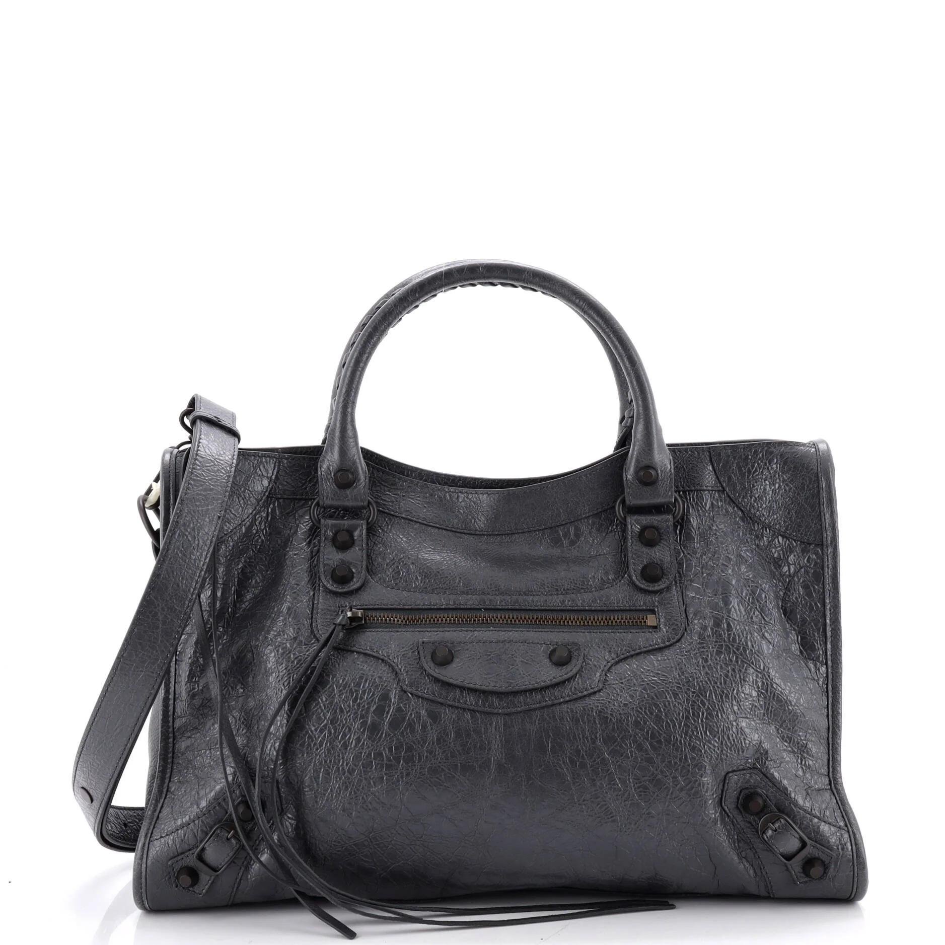 City leather handbag