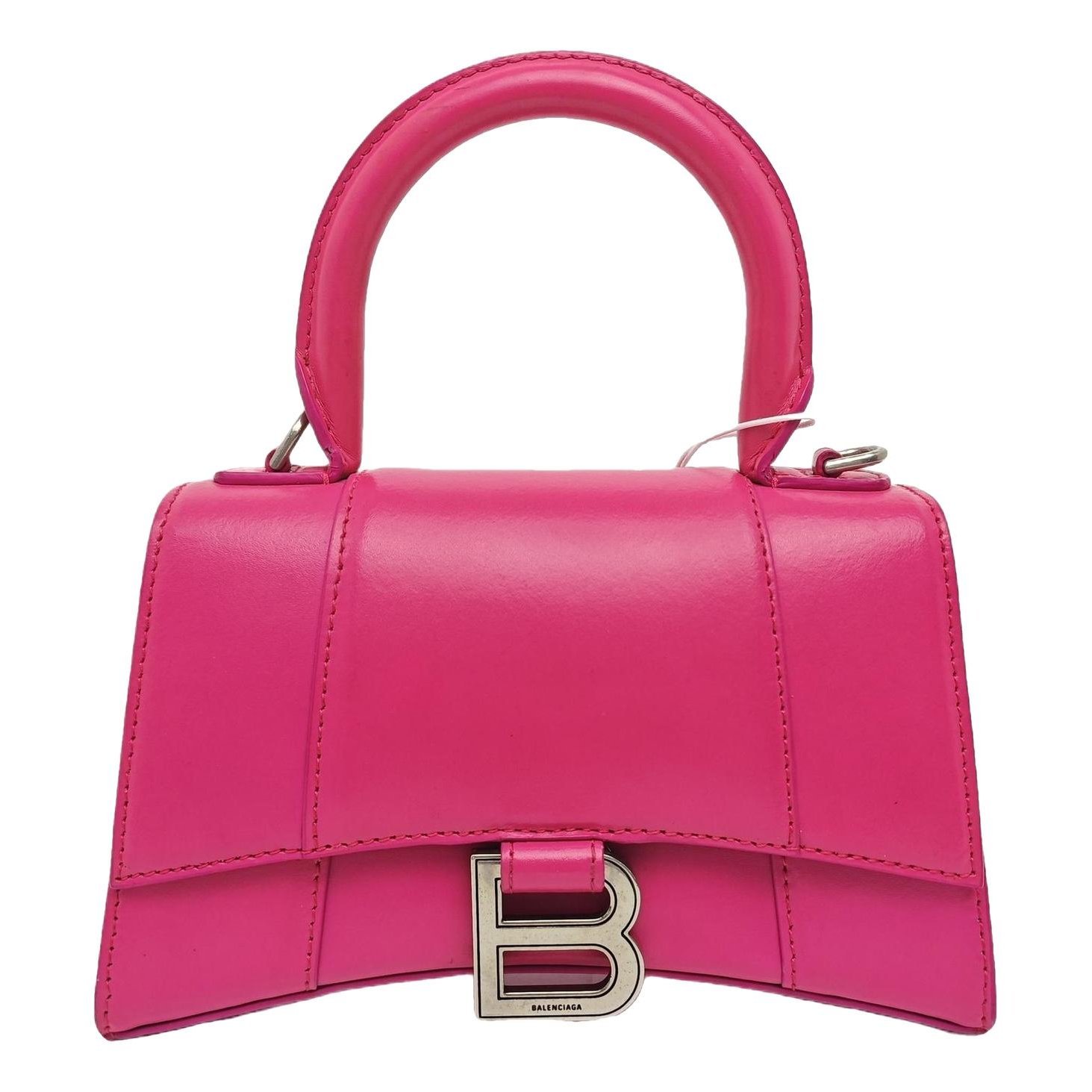 Hourglass leather handbag