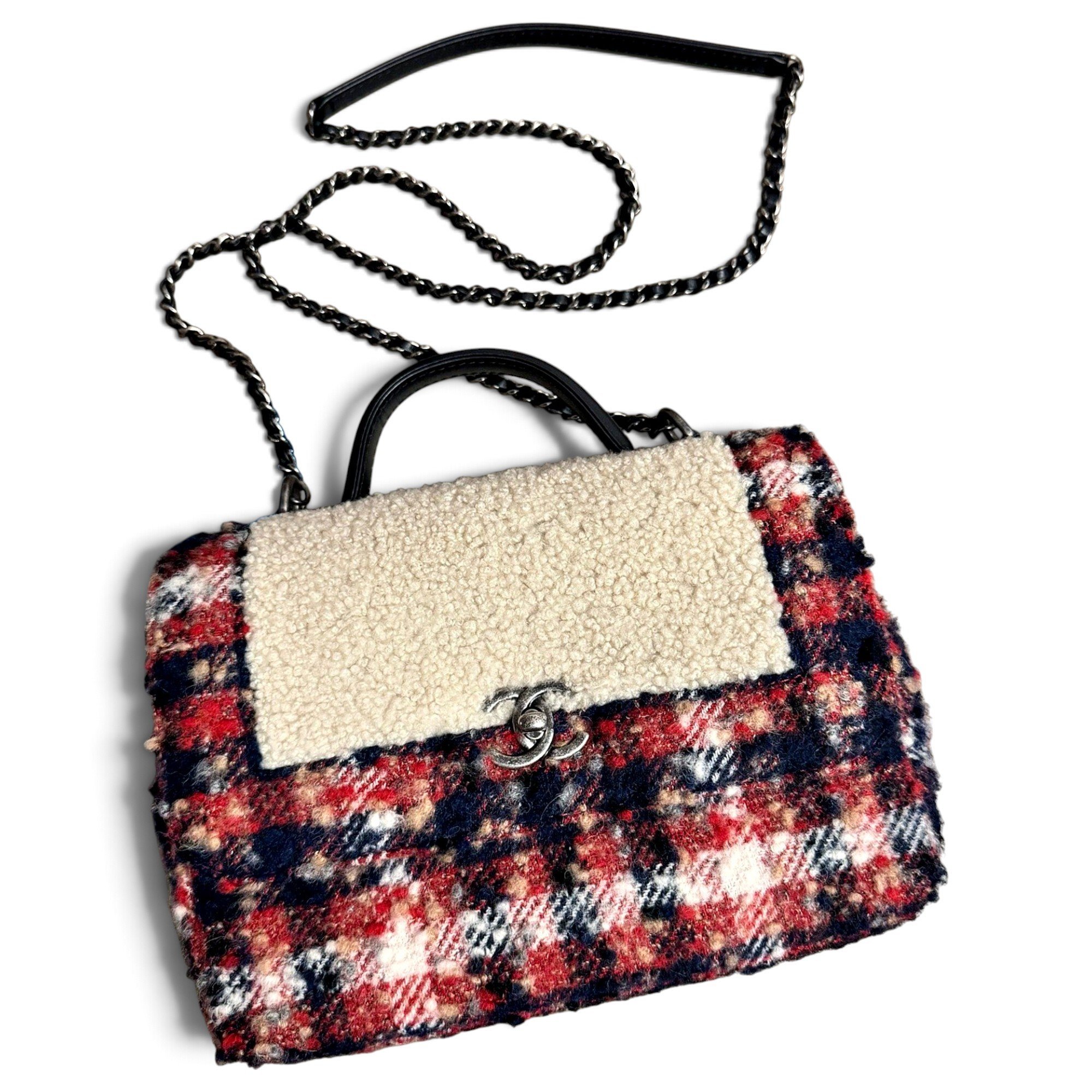 Coco Handle tweed handbag