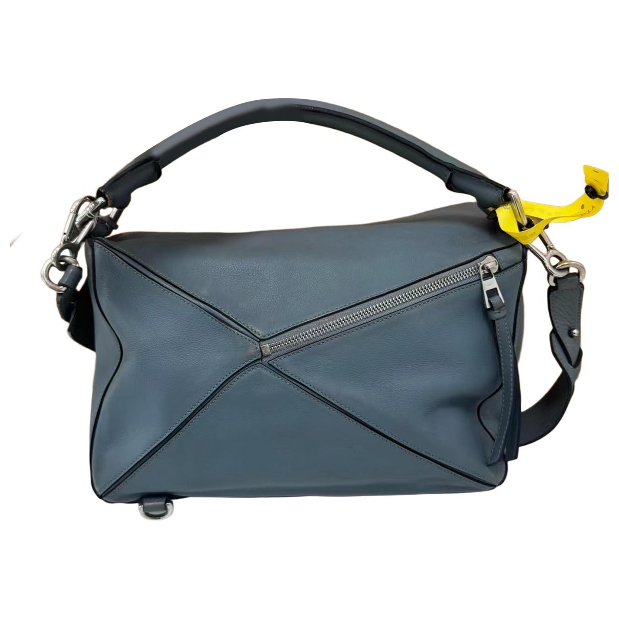 Puzzle leather handbag