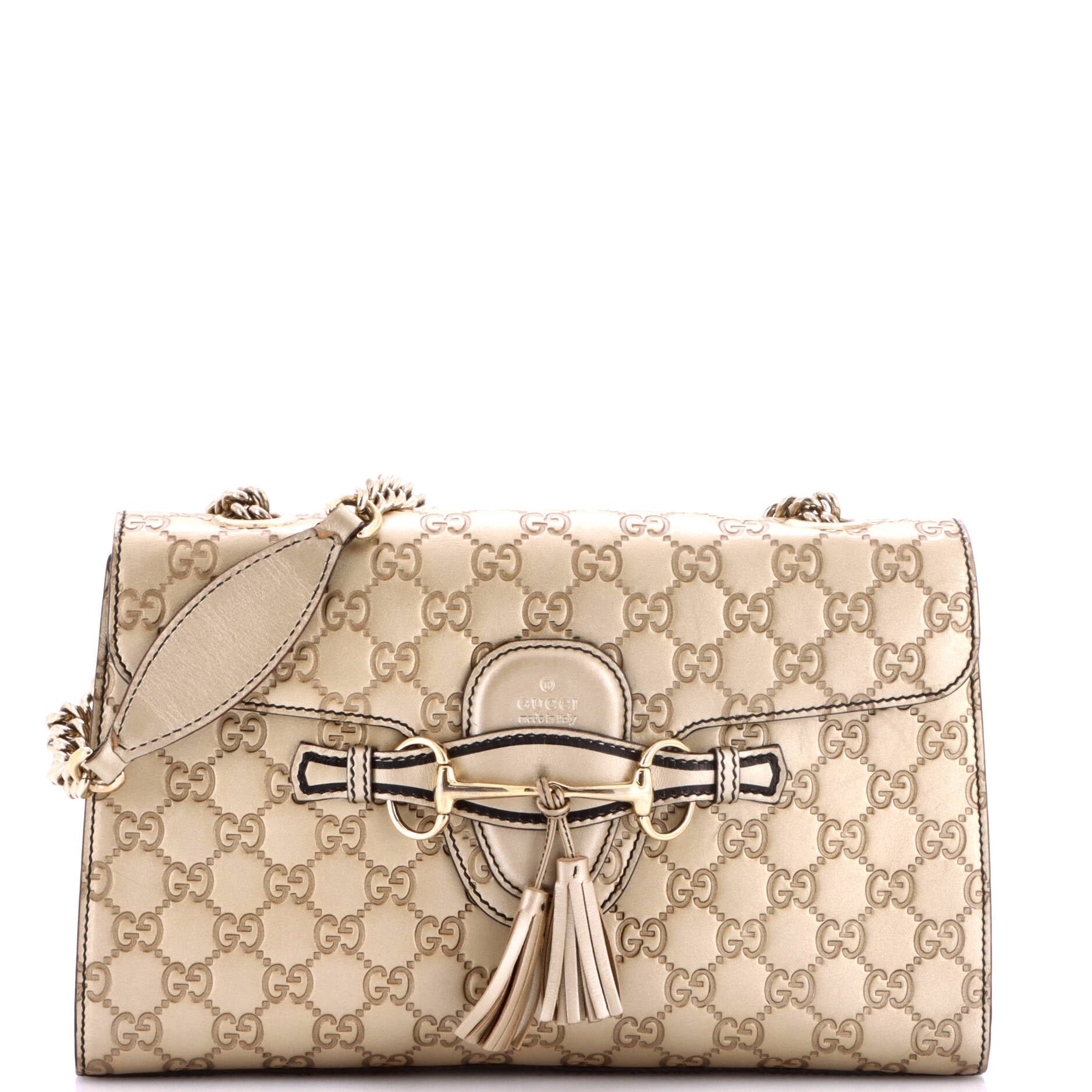 Emily Chain Flap Bag Guccissima Leather Medium