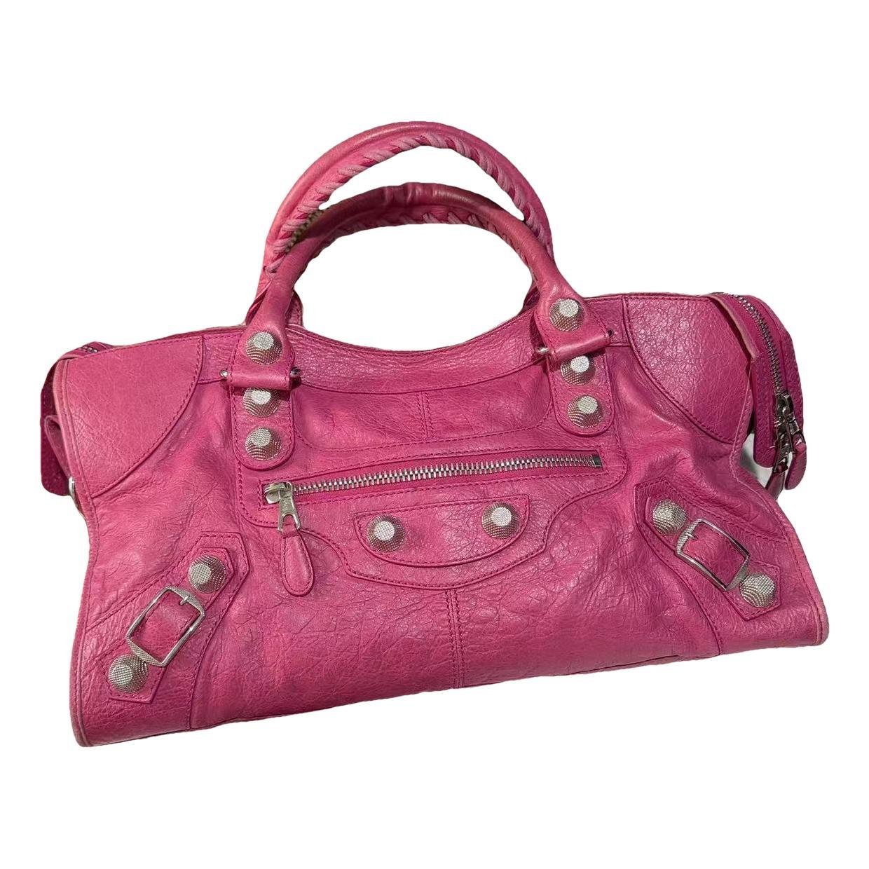 City leather handbag