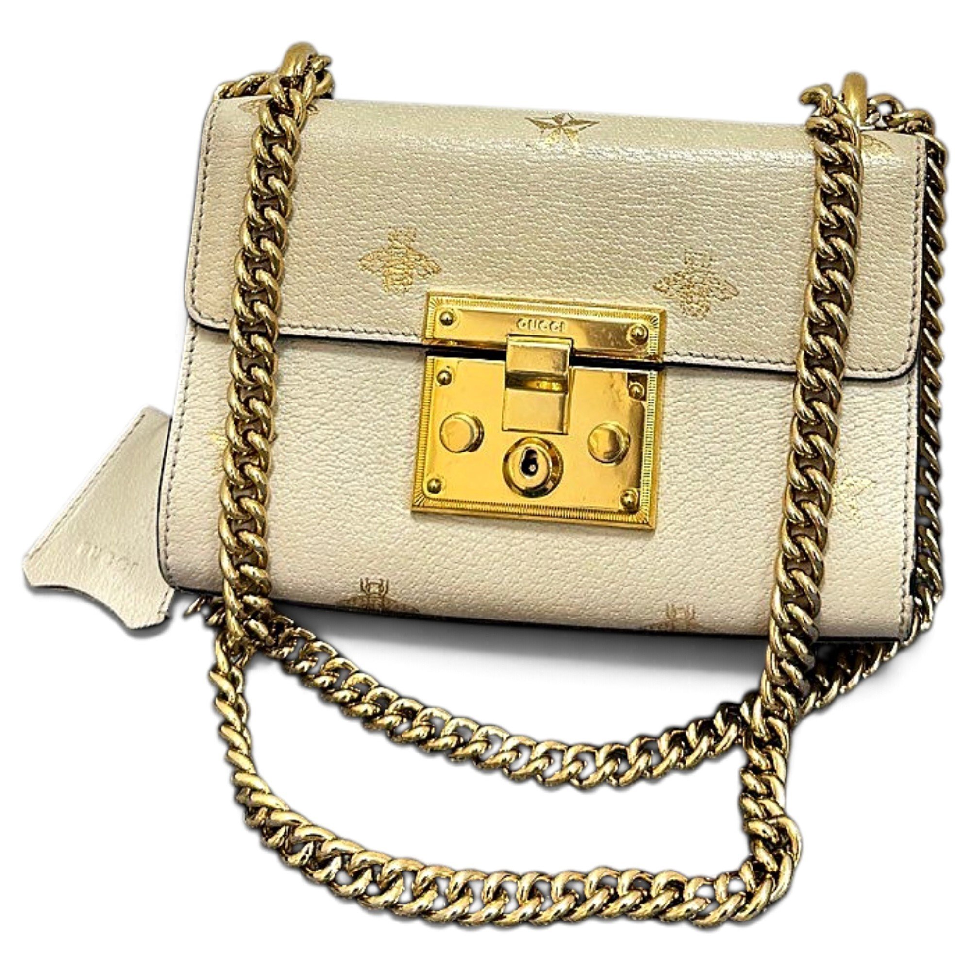 Padlock leather handbag