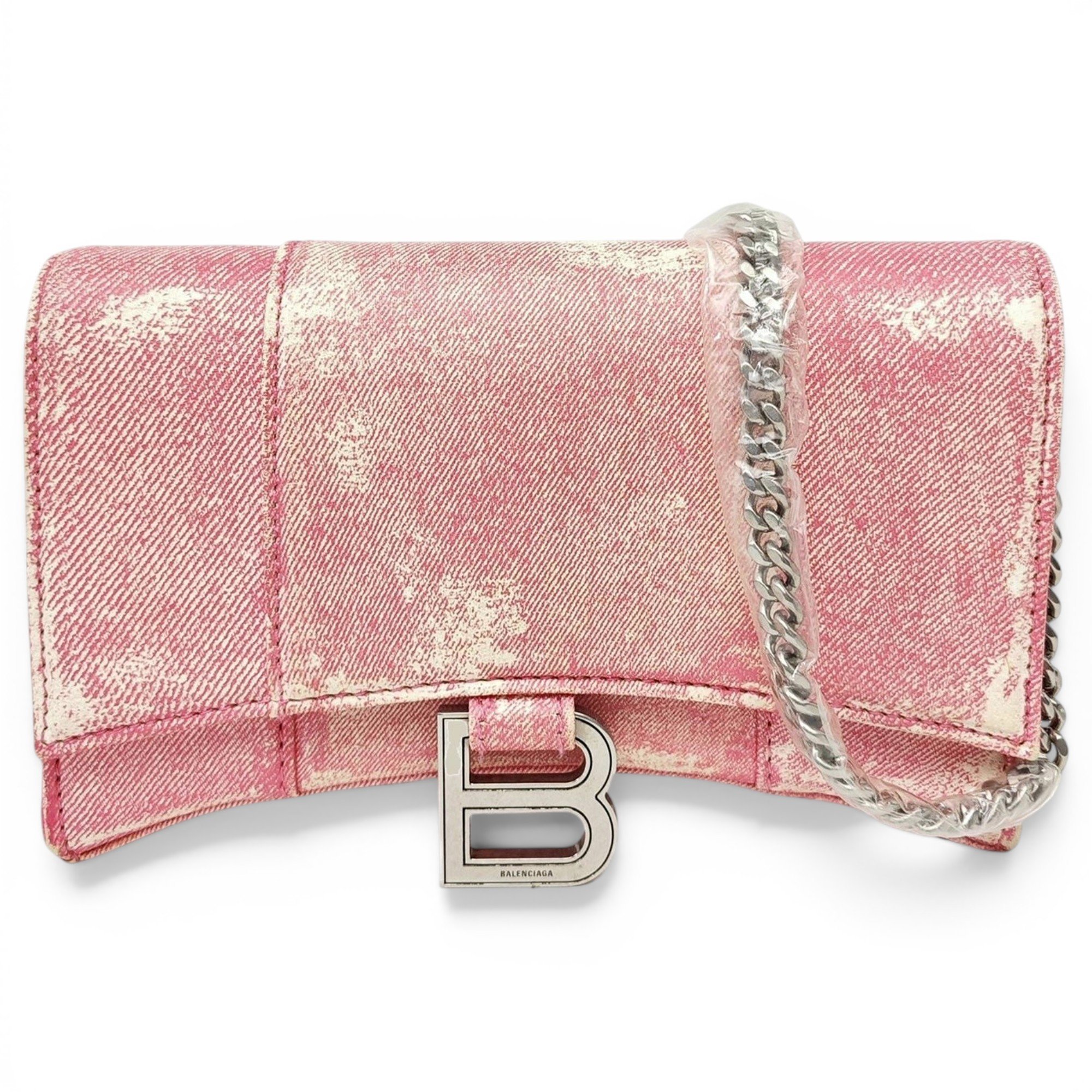 Hourglass leather handbag