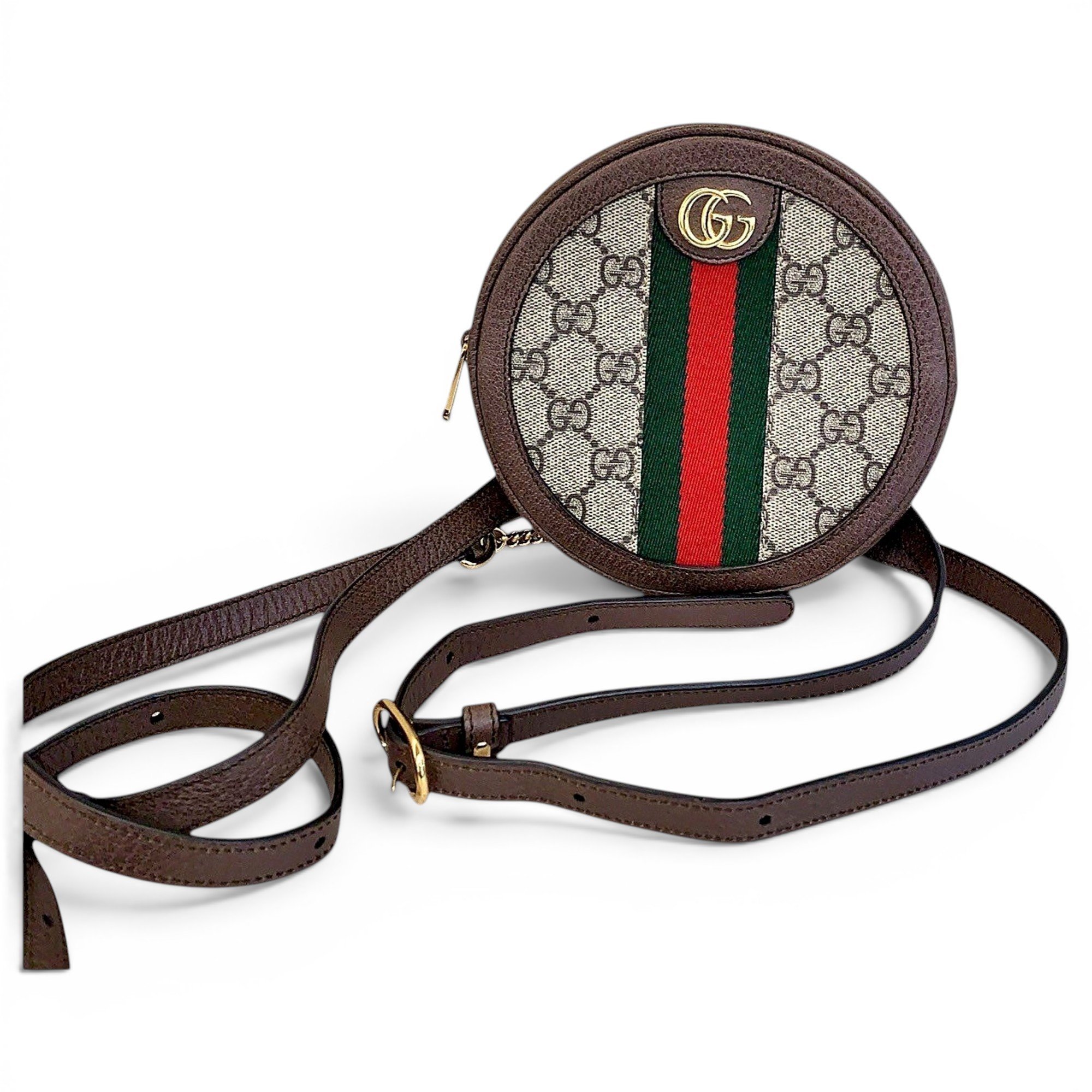 Ophidia Round leather handbag
