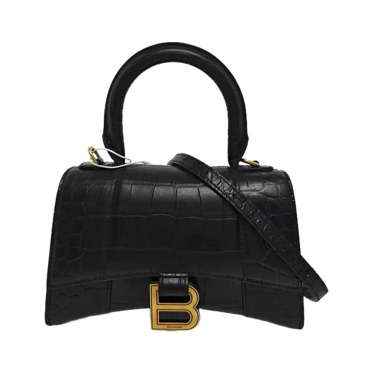 Hourglass leather handbag